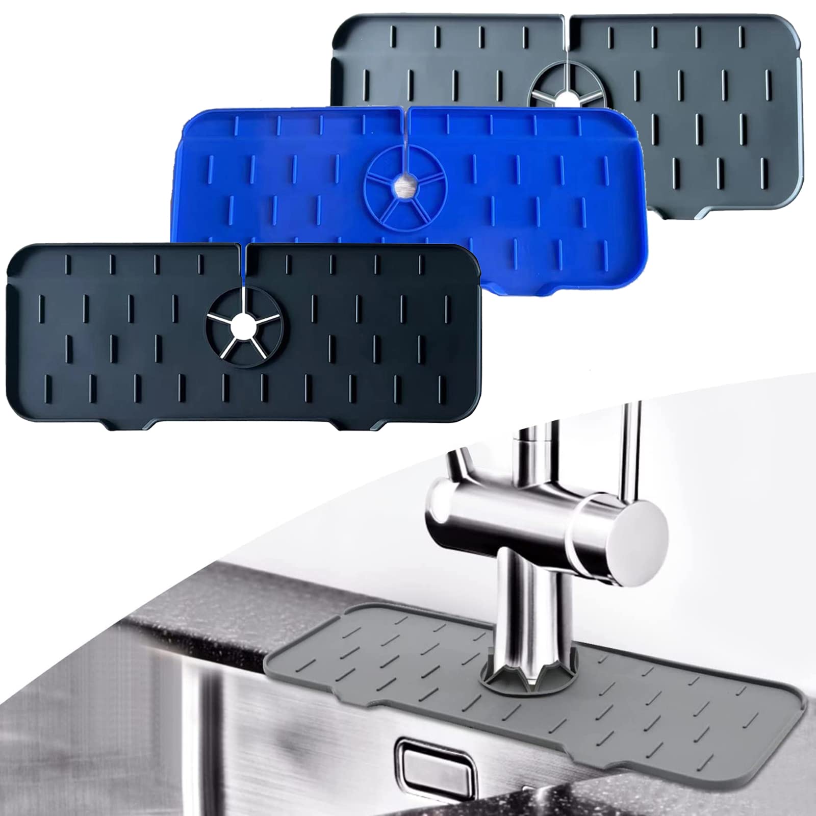 Silicone Sink Splash Guard - Drip Catcher Mat for Kitchen & RV Use