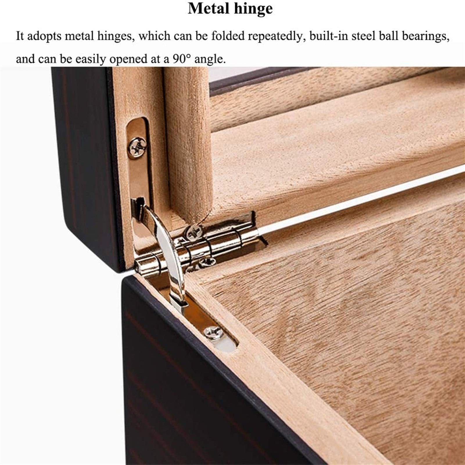 Premium TSWEET Desktop Cigar Humidor - Cedar & Leather Cigar Storage Box with Air-Tight Seal, Glass Hygrometer & Rectangle Humidifier - Holds 25-50 Cigars - Perfect for Home, Office or Gifts for Cigar Enthusiasts