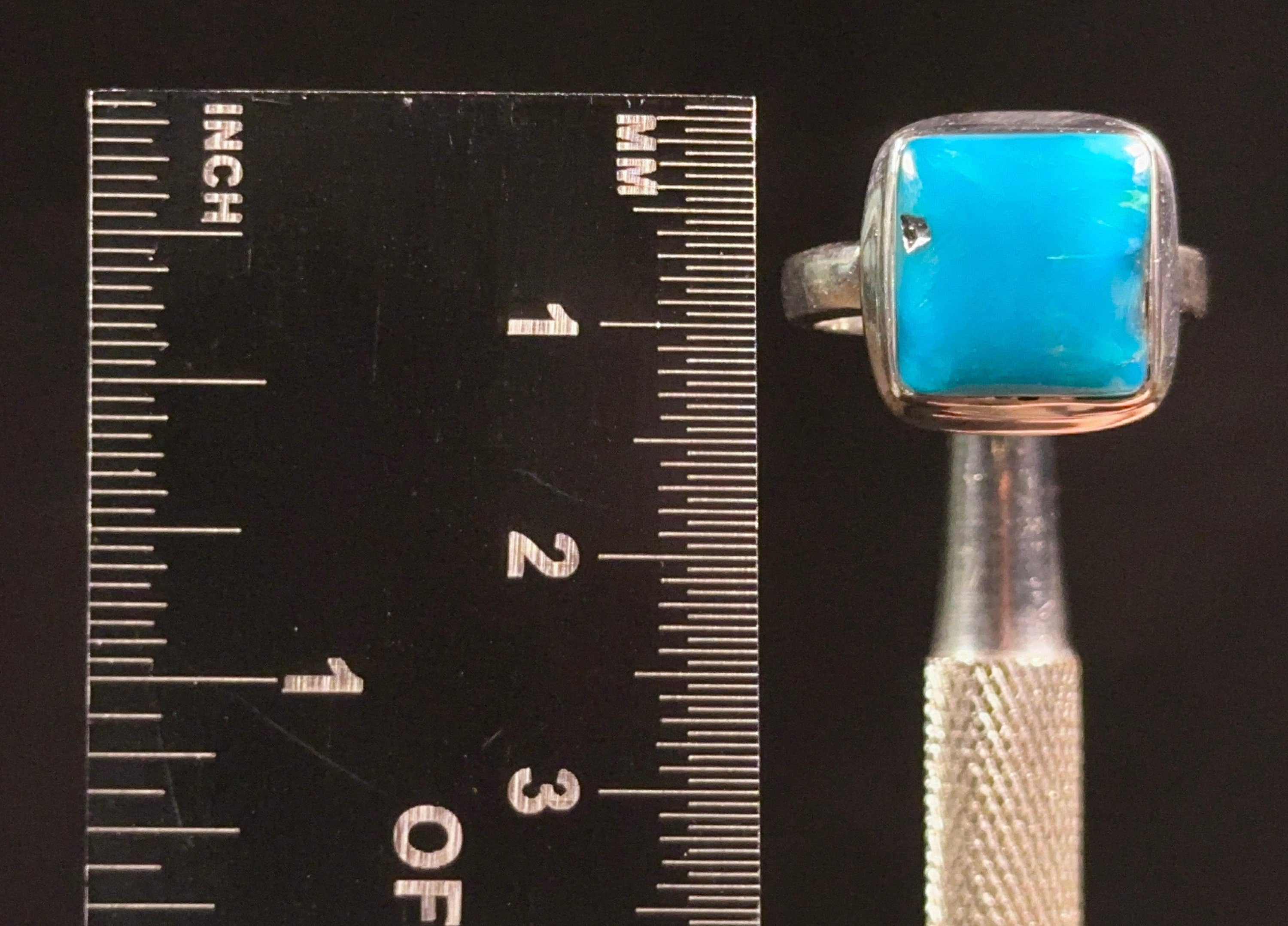 GEM SILICA Crystal Ring Size 6 - Square Rare Polished Chrysocolla Sterling Silver Gemstone Ring from Arizona | Elegant Jewelry for Women, Perfect for Weddings, Parties & Special Occasions