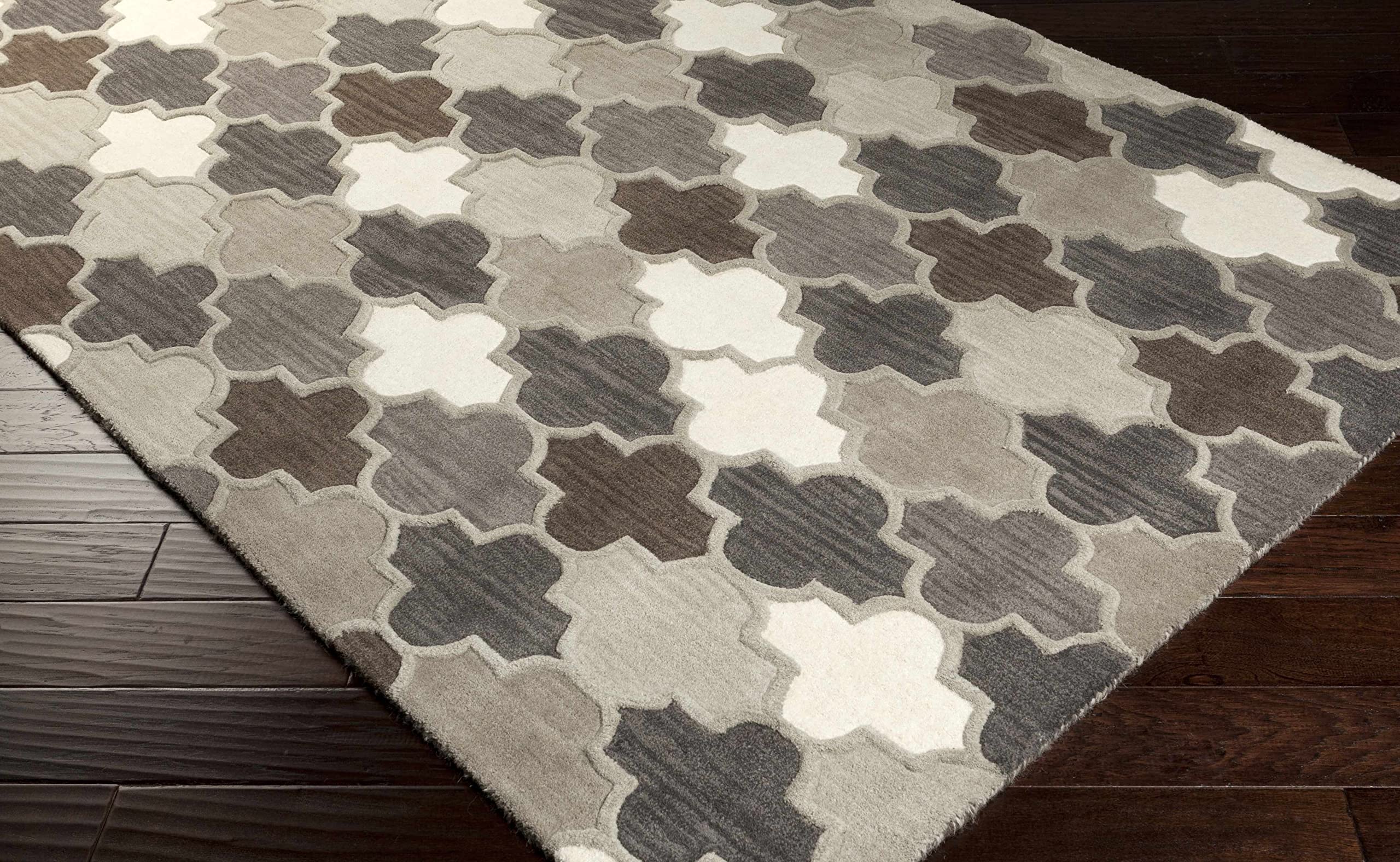 Premium Hauteloom Paron Wool Area Rug - Transitional Brown & Gray - 3'3