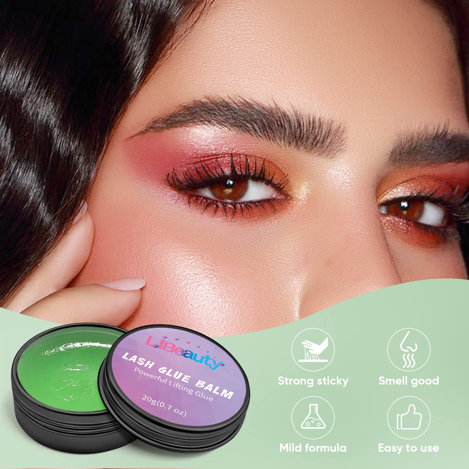 Libeauty Professional Eyelash Glue - 20g Strong Hold Lash Lift & Brow Glue - Fast Drying, Long Lasting Adhesive with Grape Scent - Perfect for Lash Extensions & Natural Lashes - Great for Salon Use & DIY Beauty at Home