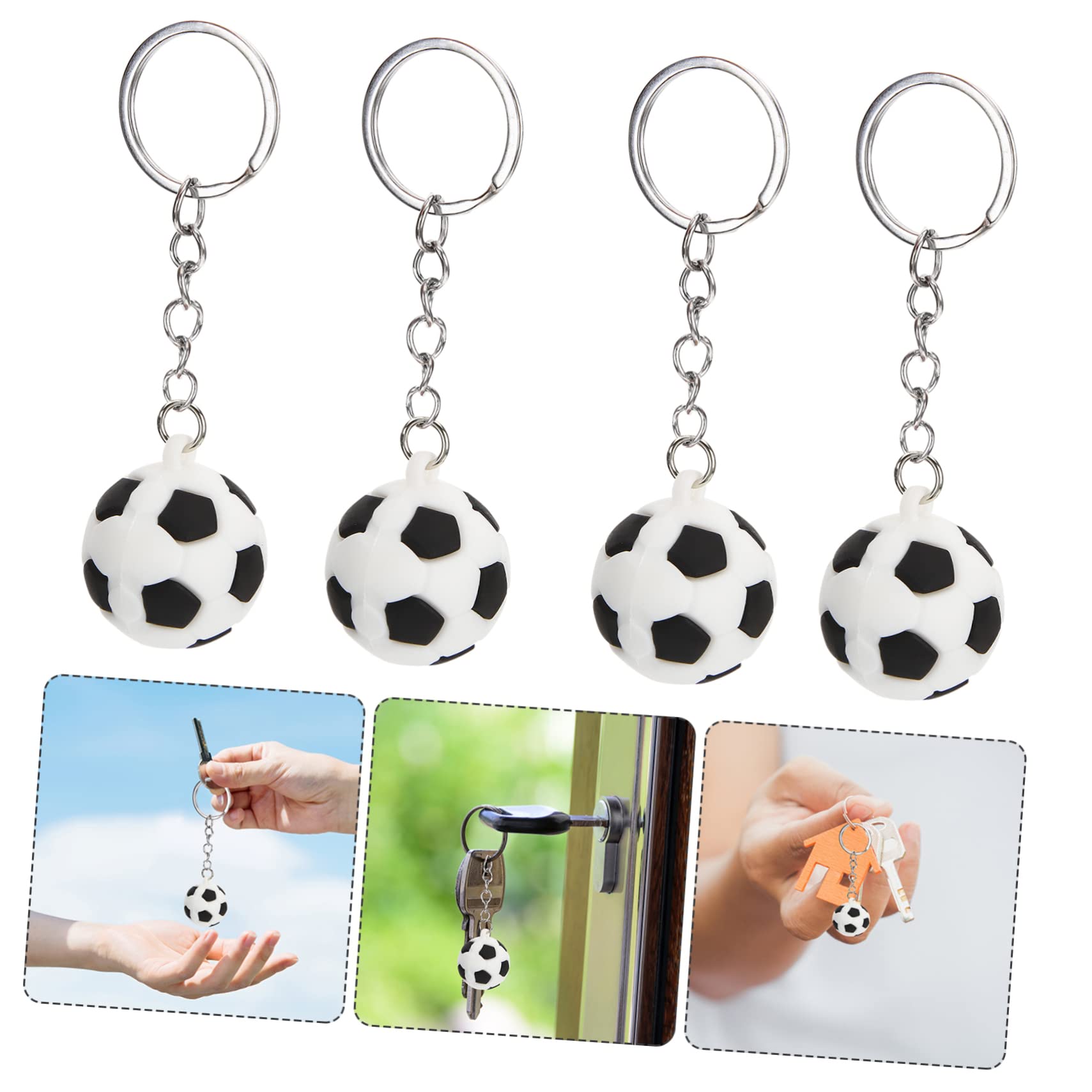 Kisangel 24 Pcs Soft Rubber Football Keychain Set - Mini Sports Car Keychains, Key Holder Pendant for Men Women - Perfect for Car Keys, Gifts, and Football Fans