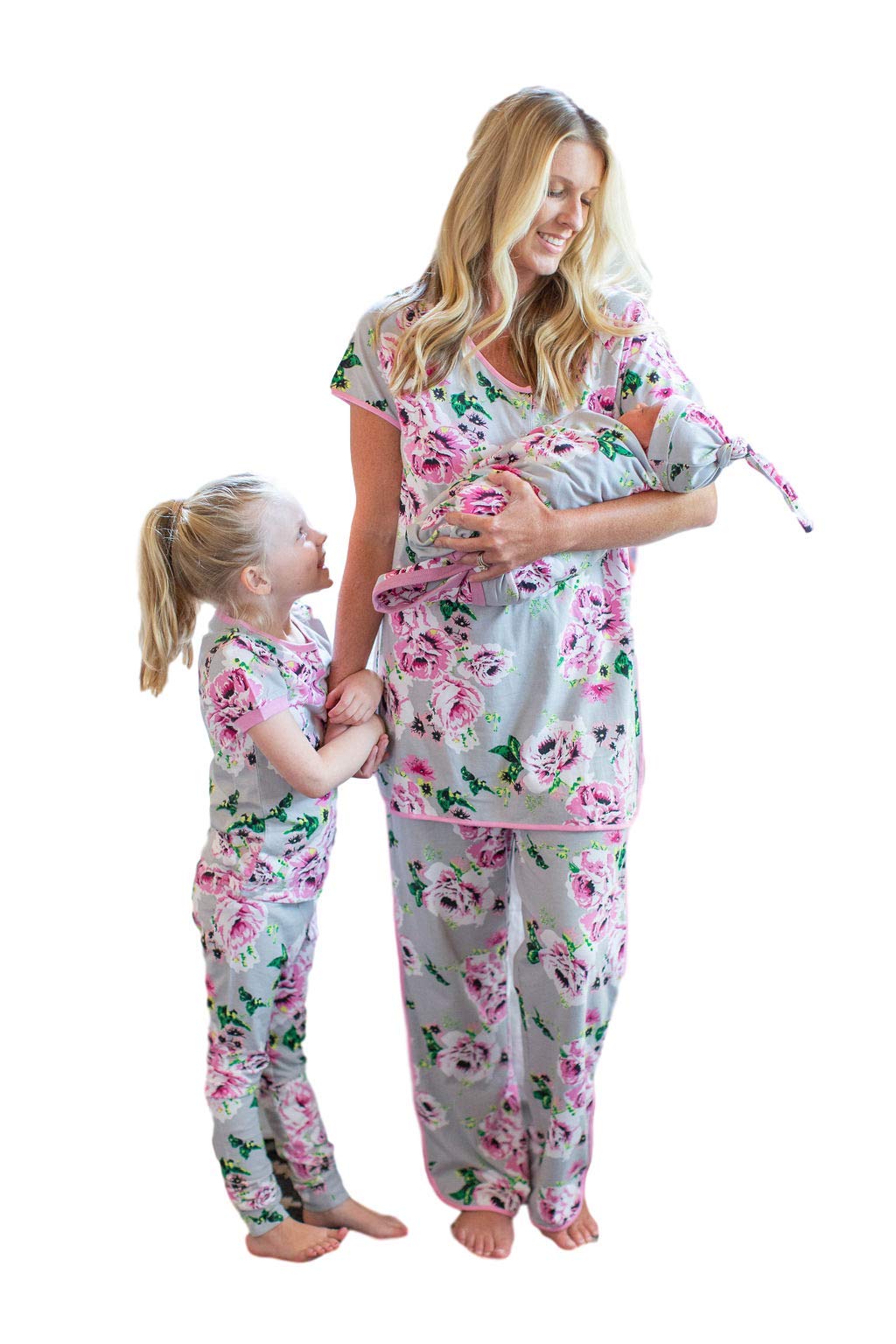 Matching Mom and Big Sister Pajama Set with Swaddle Blanket - Mommy & Me Family Sleepwear (Large/3T, Olivia) - Perfect for Family Photos, Christmas Gifts & Cozy Nights
