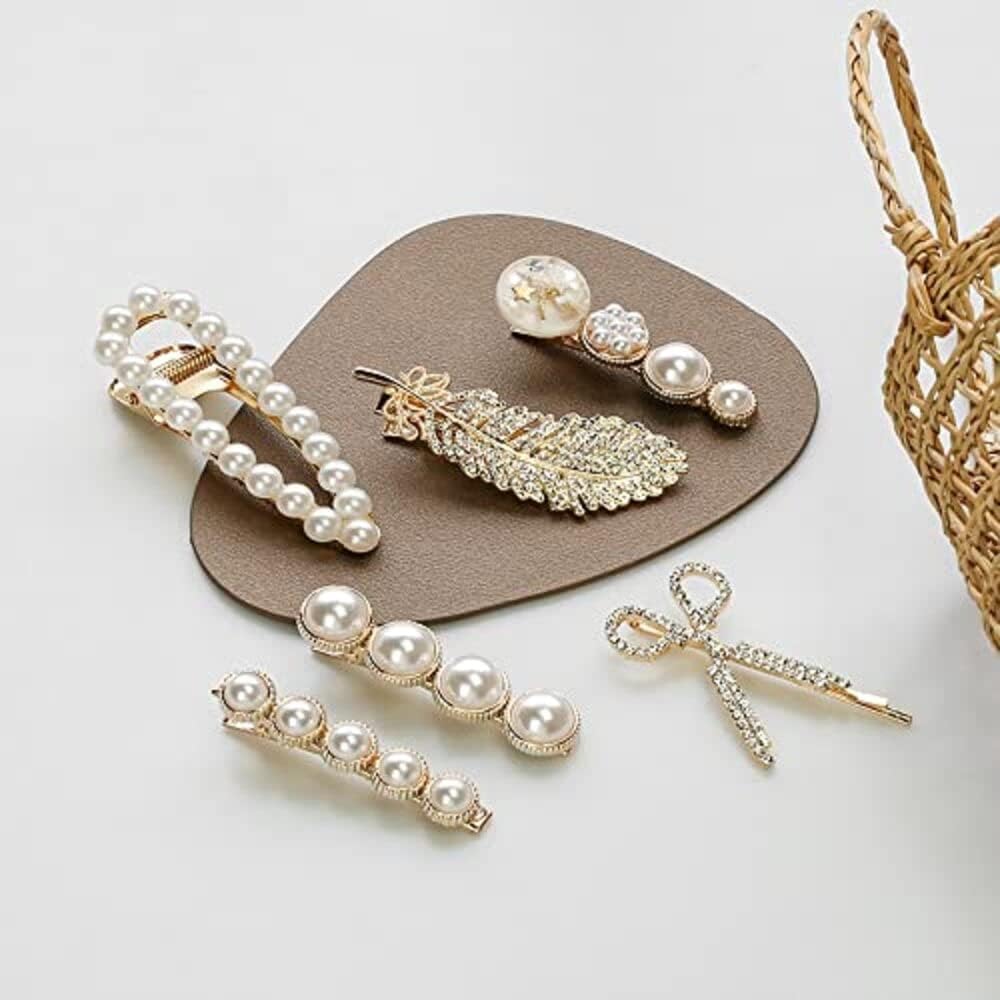 Glamifirsto 11-Piece Hair Clips Set - Metal Hair Barrettes with Pearls, Korean-Style Hairpins for Women & Girls - Perfect for Thick & Long Hair - Elegant Hair Accessories Gift Set for Birthday, Wedding & Daily Styling