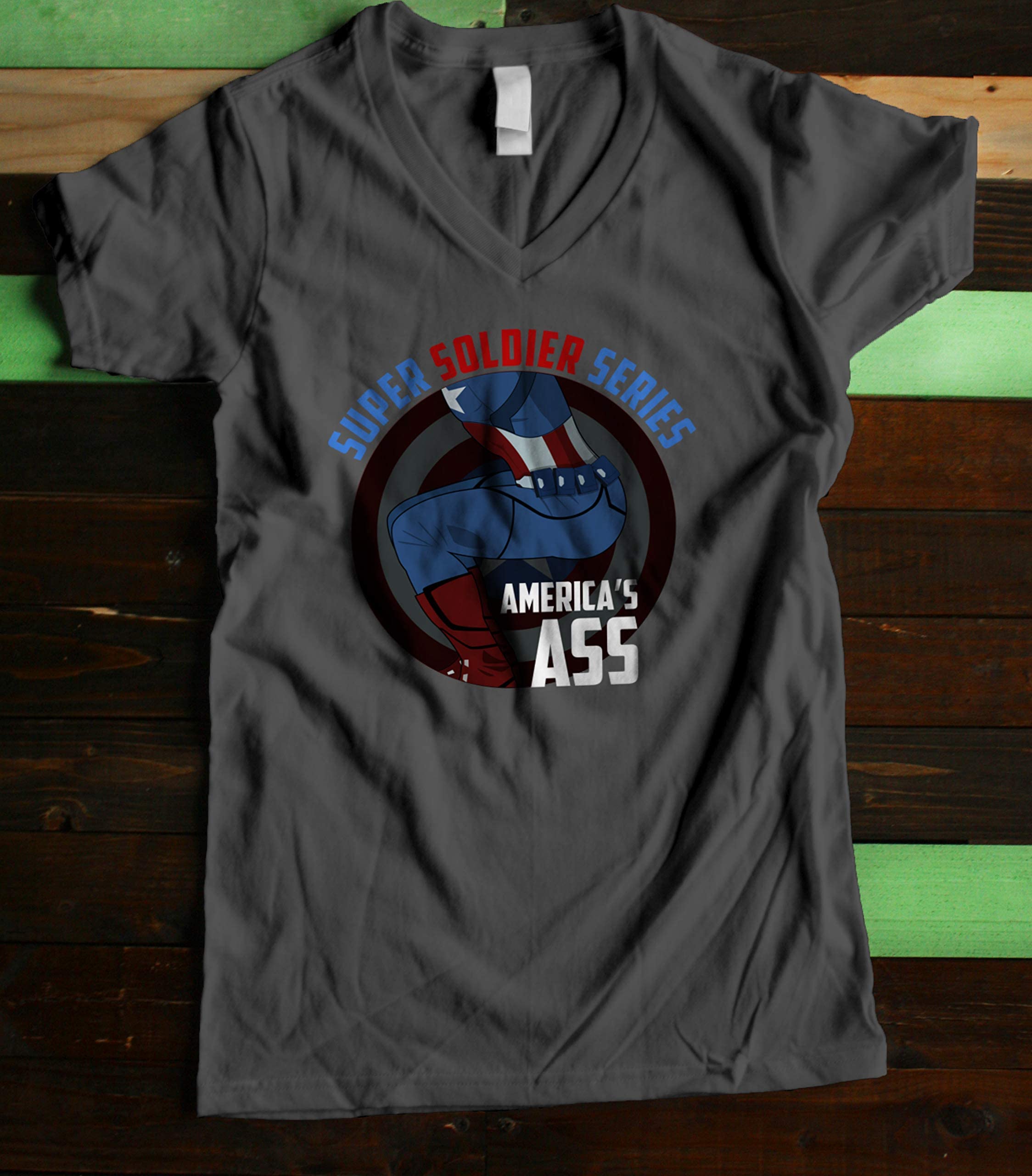 America's Ass Women's V-Neck Fitted Shirt - Slim Fit Stretchy T-Shirt for Women | Casual & Work Wear | Perfect for Office, Date Night & Everyday Outfits