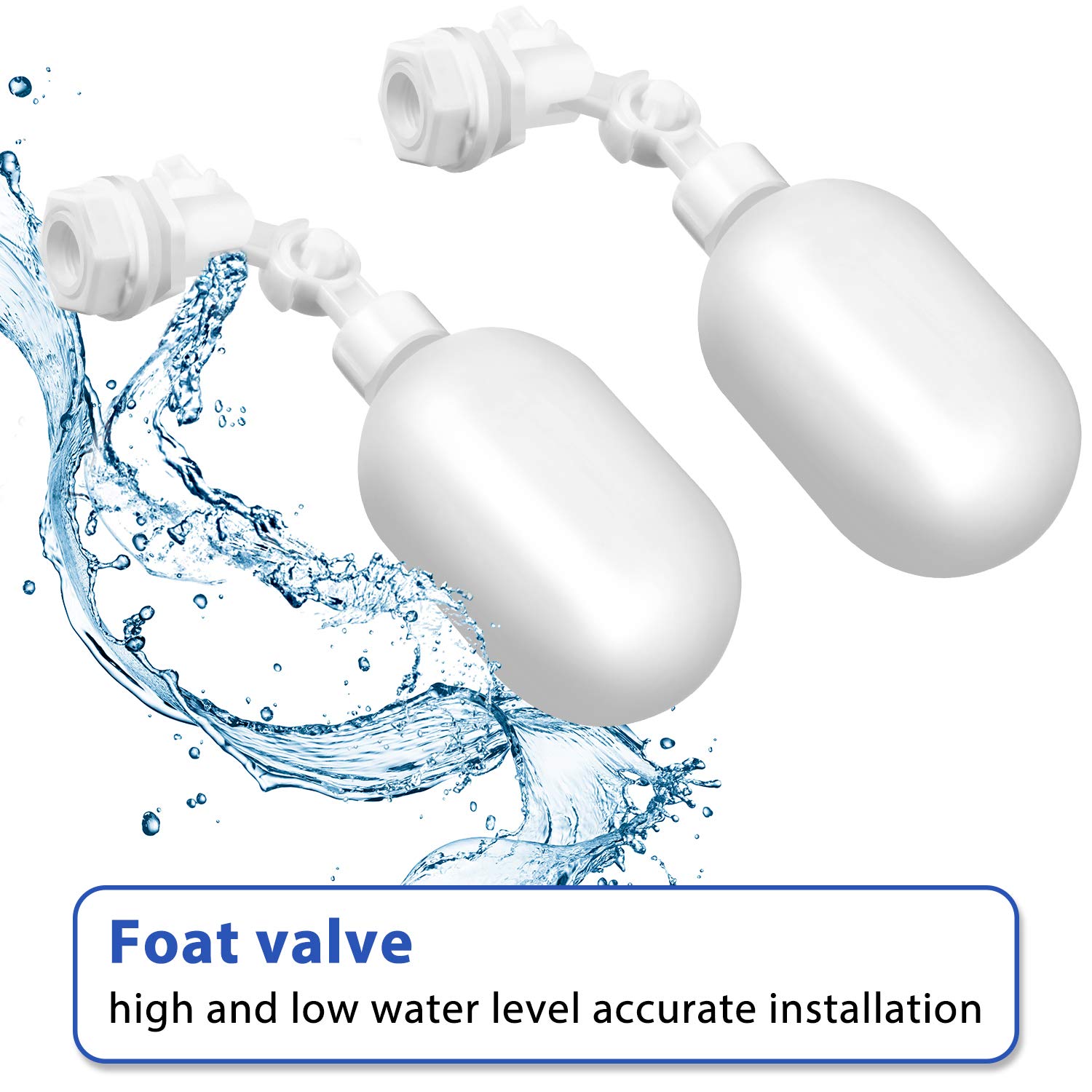 1/4 Inch Adjustable Plastic Water Filter Float Valve - Mudder Float Ball Valve for Ponds, Water Tanks, Pumps & Aquariums | Perfect for Aquaculture, Reservoirs & Livestock Watering Systems