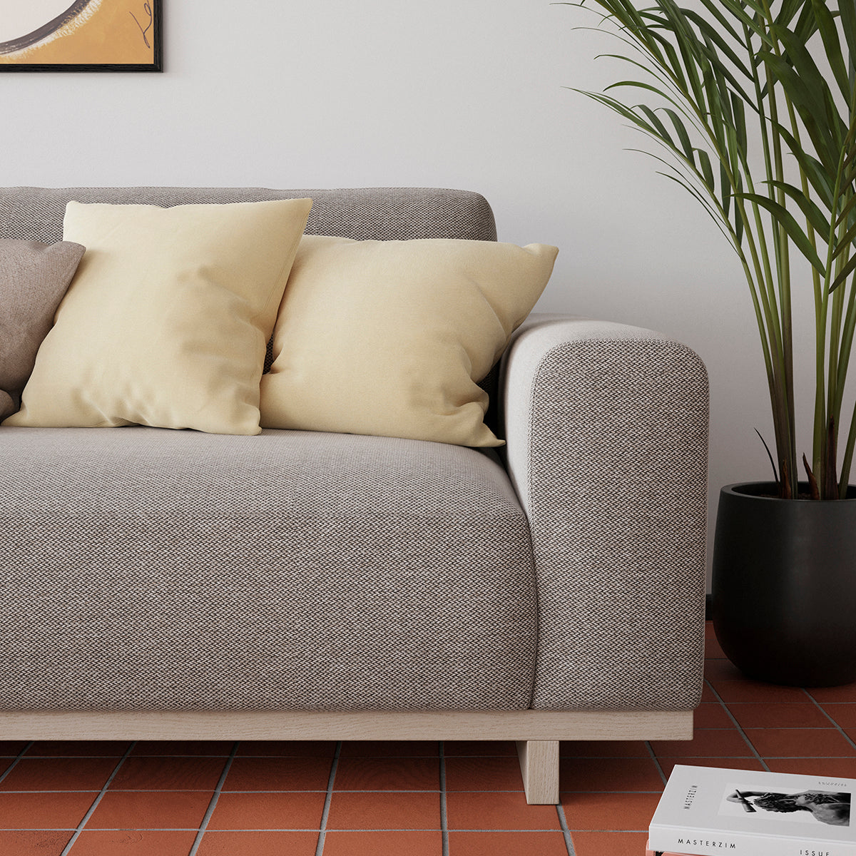 Aya Fabric 4-Seater Sofa - Modern Living Room Couch for Family & Guests | Comfortable Sectional Sofa for Home, Apartment, and Office Lounge