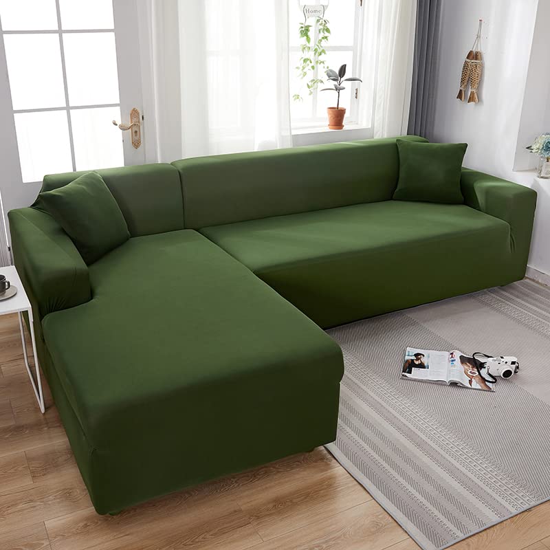 Stretchable Elastic Sofa Cover Universal Slipcover - Anti-Slip Sofa Protector for 3-Seater L-Shaped Couches (190-230cm) - Soft Furniture Covers for Living Room, Home Decor & Pet Protection