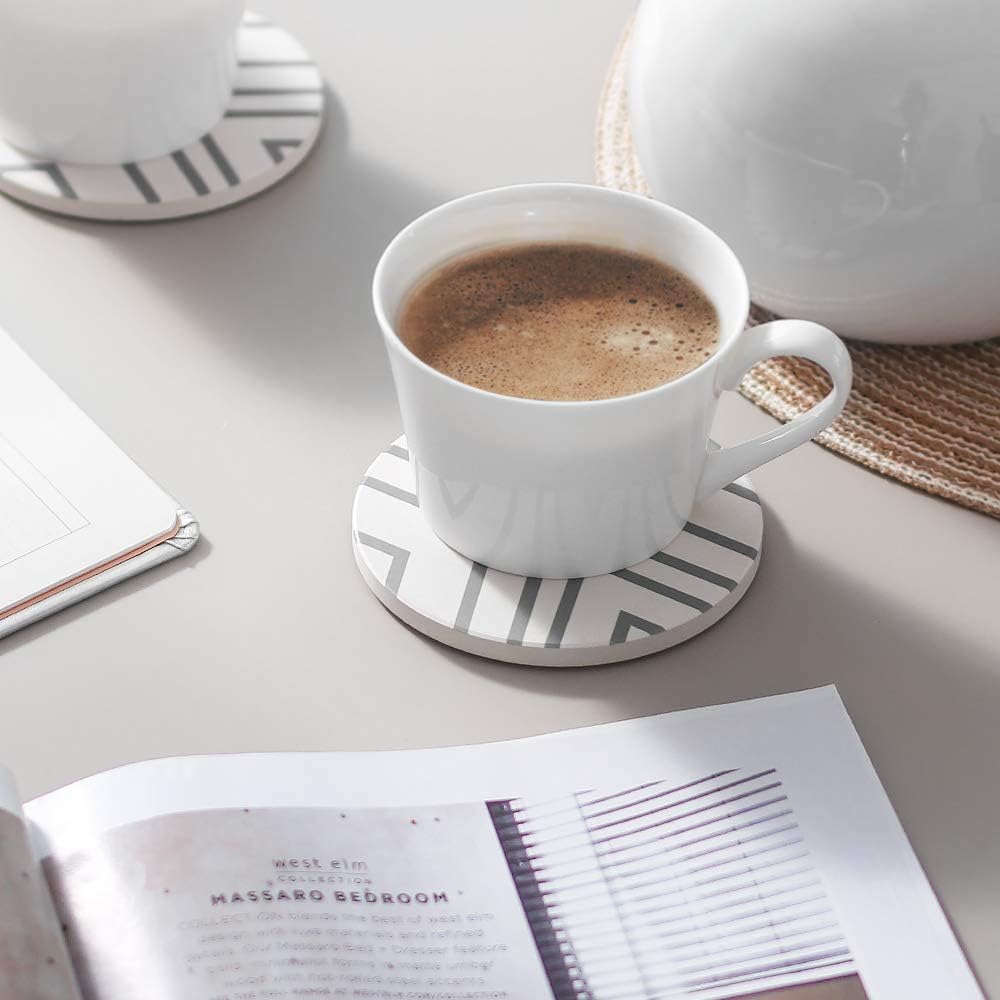 6-Pack Non-Slip Drink Coasters for Coffee, Wine & Beer - Absorbent & Durable Table Protectors for Home, Office & Bar Use
