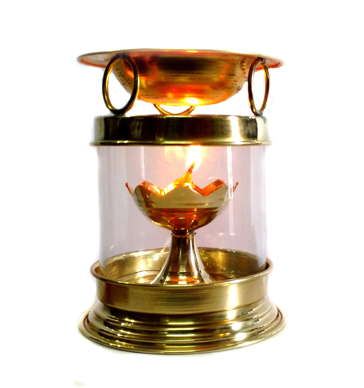 Handmade Brass Aromatherapy Oil Burner - Traditional Hindu Puja Deepak Lamp for Essential Oils | Perfect for Meditation, Yoga & Home Decor