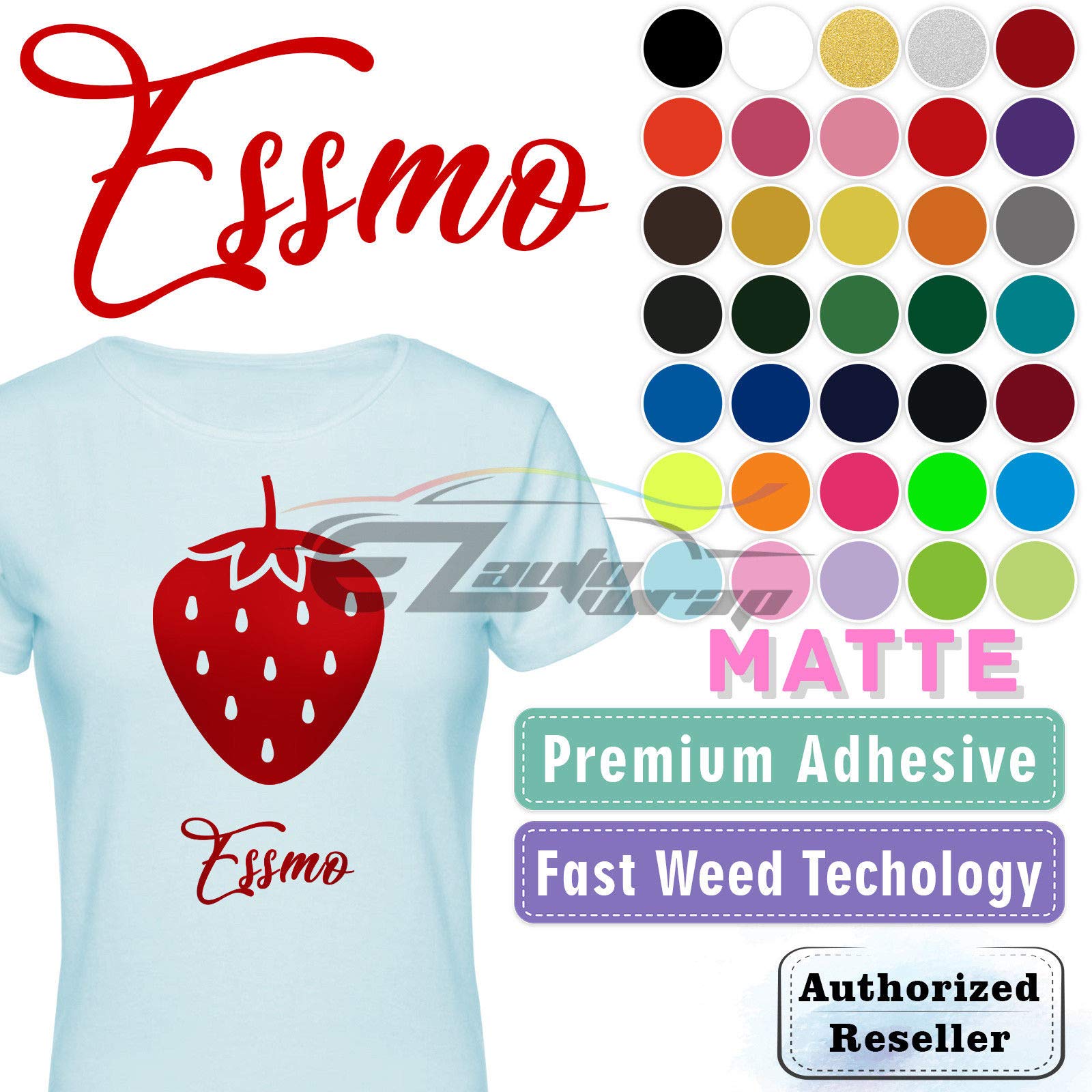 ESSMO Lemon Yellow Matte Solid Heat Transfer Vinyl HTV Sheet - 20