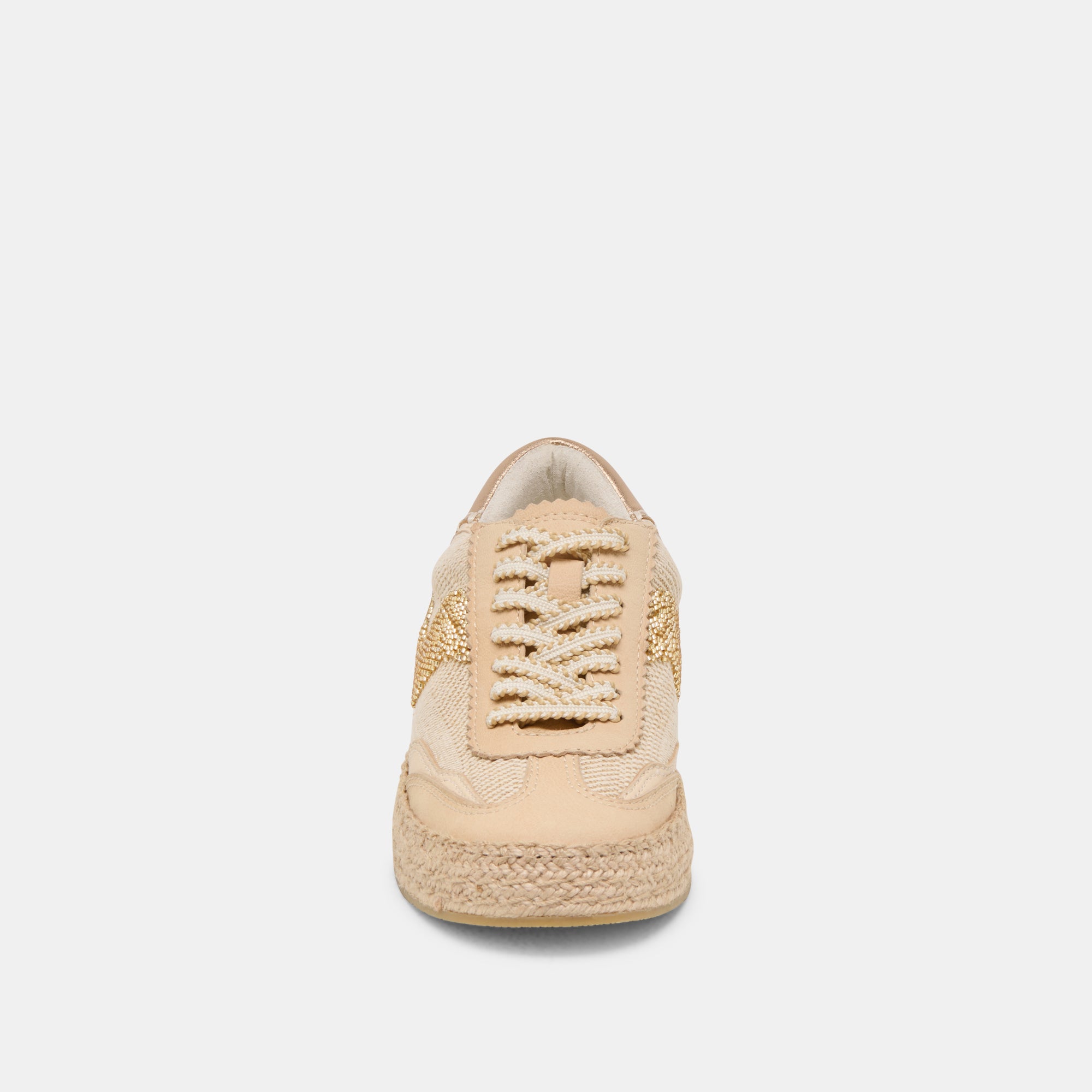 Gold Multi Burlap Beaded Espadrille Sneakers for Women - Stylish Summer Casual Shoes for Beach, Vacation & Everyday Wear