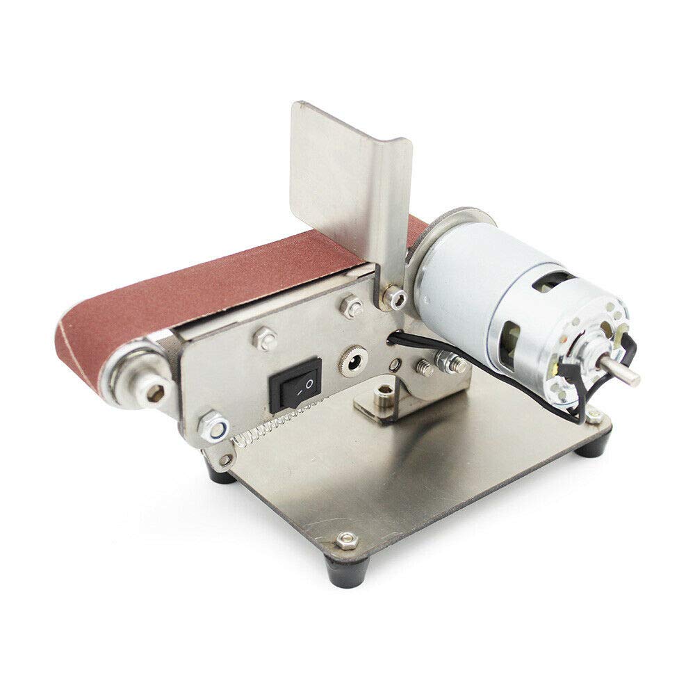 300W Electric Mini Belt Sander - 7-Speed Adjustable DIY Polishing & Grinding Tool with Double Bearing Eccentric Wheel, 9000RPM (895 Motor) - Perfect for Woodworking, Metalworking, Jewelry Making & Home DIY Projects