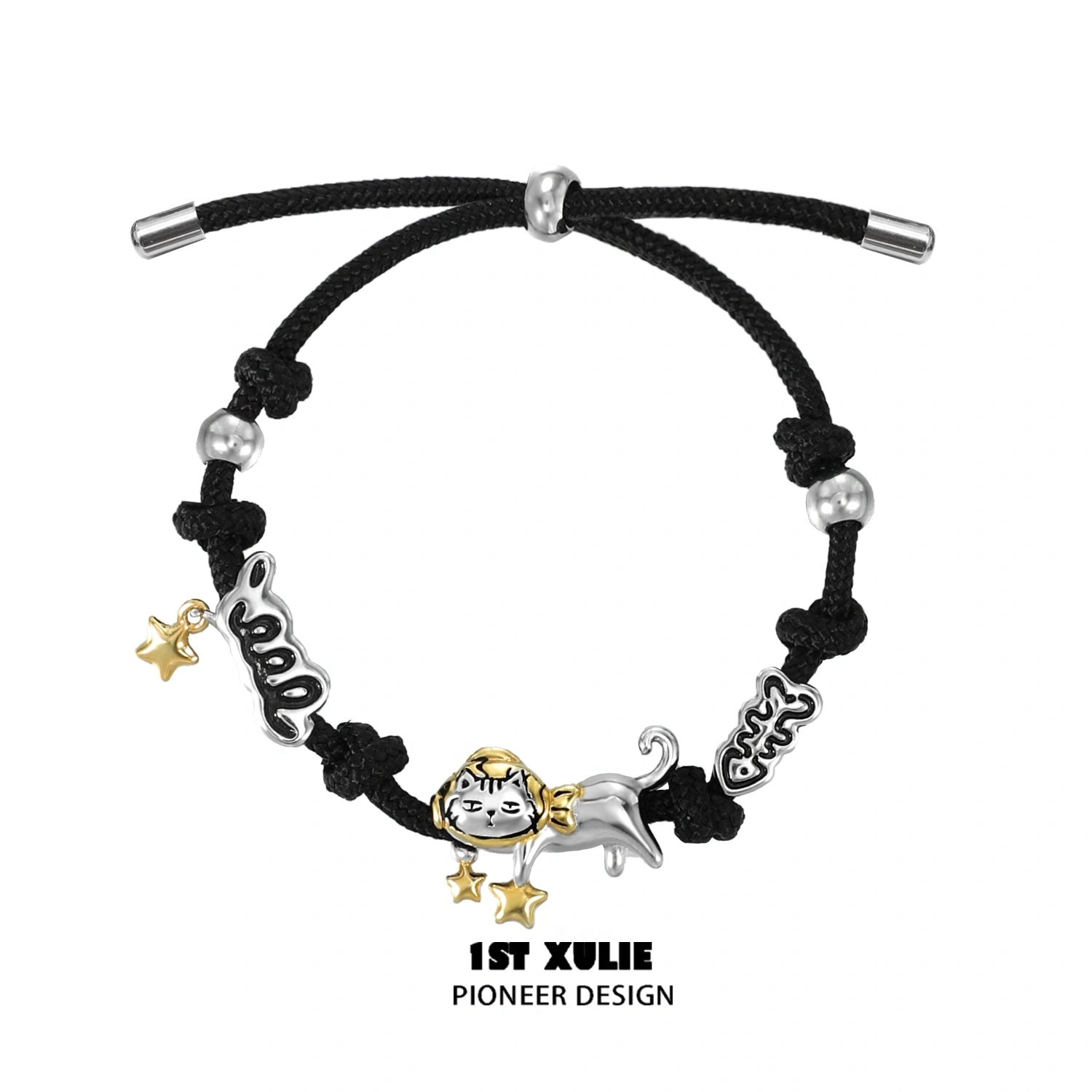 Graffiti Kitten Lazy Cat Nylon Bracelets for Women & Girls - Trendy Adjustable Wristbands for Casual Wear, Gifts & Cat Lovers