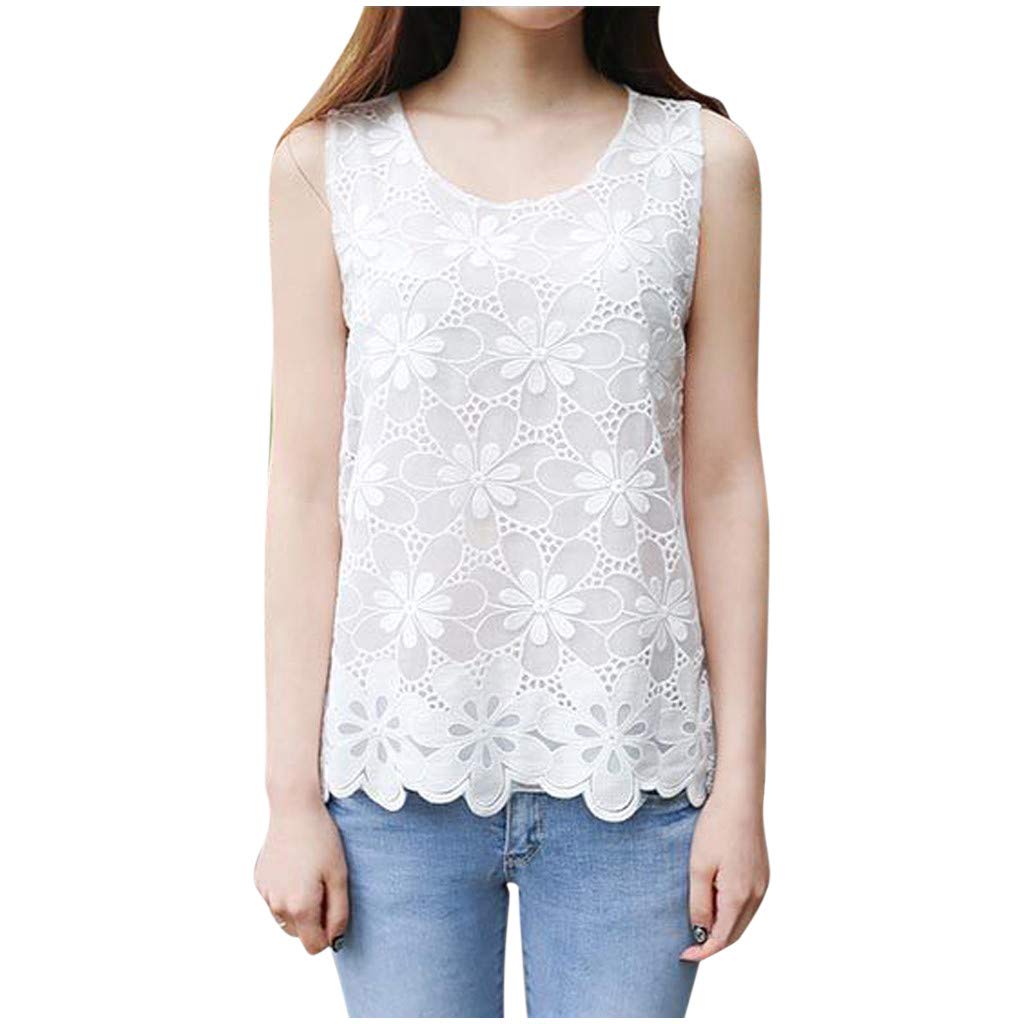 Women's Black Lace O-Neck Sleeveless Slim Vest - Floral Fashion Top for Casual Wear & Beach Outfits | Perfect for Summer Parties, Date Nights & Vacation Style