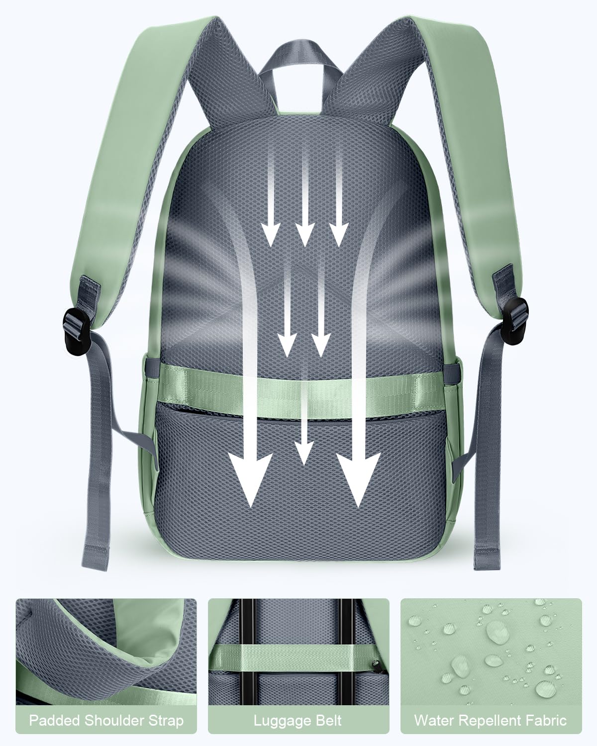 HOMIEE Lightweight Stylish Casual Backpack - Water-Resistant Laptop Backpack for Men & Women - Perfect for Travel, School, Work & Everyday Use (Green)