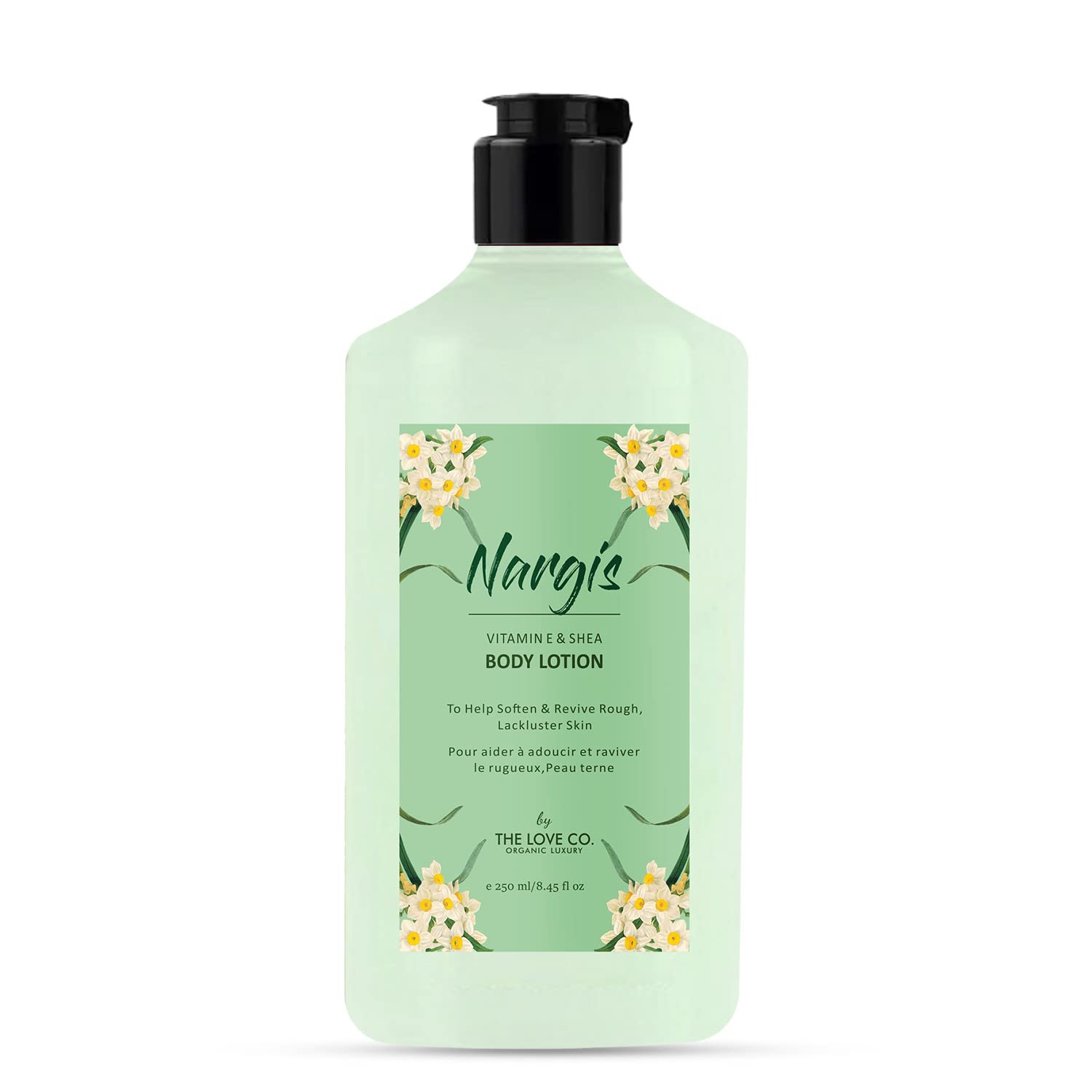 THE LOVE CO. Nargis Body Lotion - Hydrating & Nourishing Dry Skin Moisturizer with Jojoba Oil, Shea Butter & Vitamin E - 250ml - Unisex Daily Moisturizing Cream for Women & Men - Perfect for After Shower, Nighttime Skincare & Winter Care