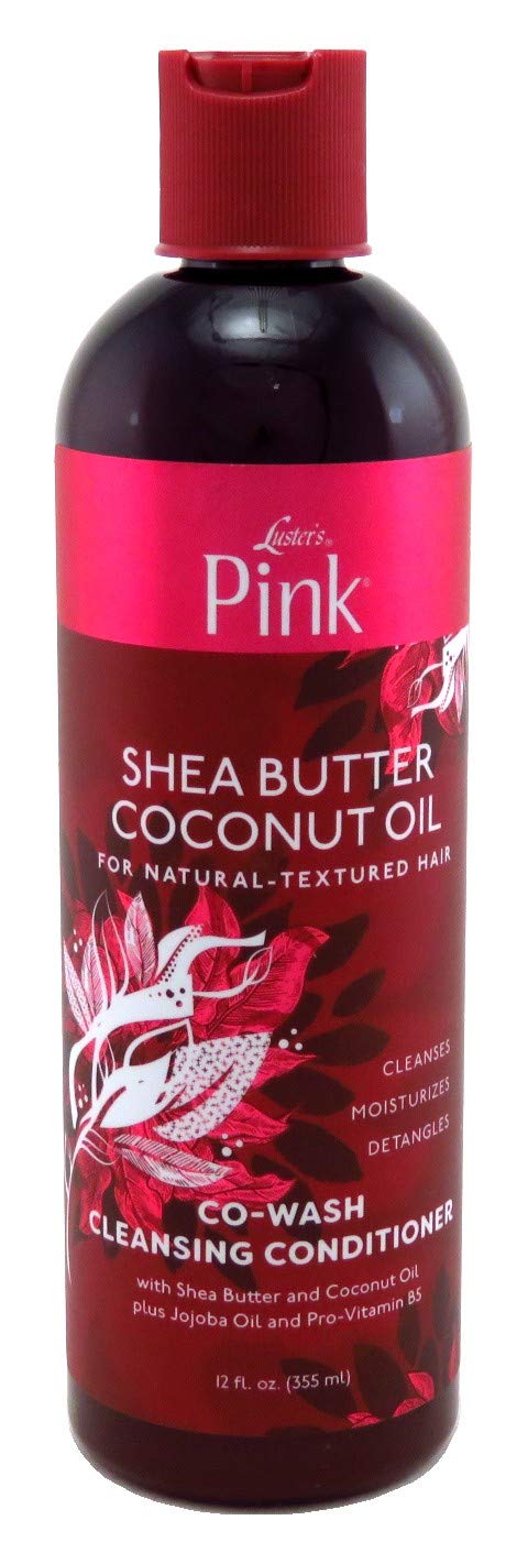 Fiico Lusters Pink Shea Butter & Coconut Oil Co-Wash for Natural Hair - 36oz (3 Pack) - Hydrating & Detangling Cleansing Conditioner for Curly, Coily & Dry Hair Types - Perfect for Wash Day & Deep Conditioning Treatments