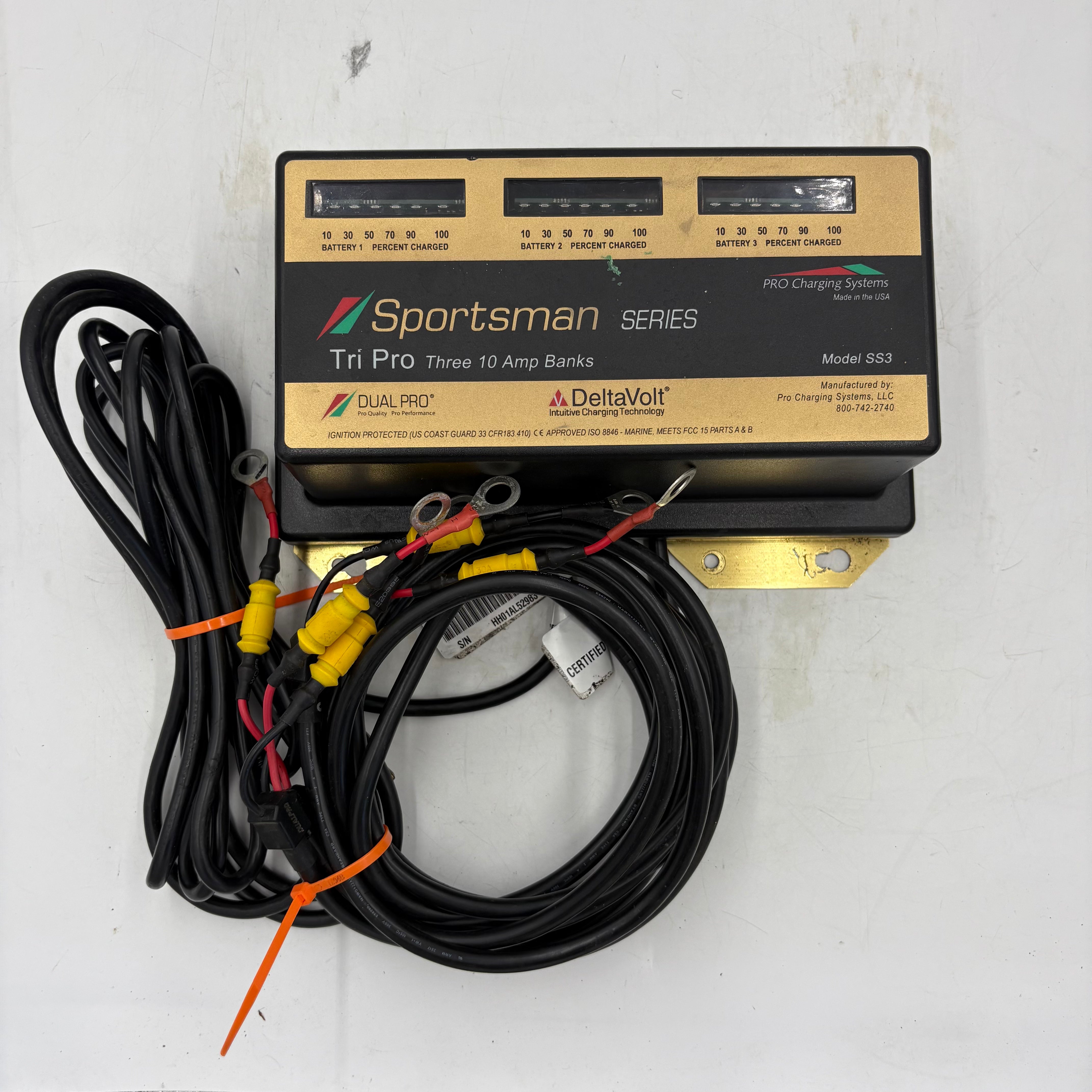 Dual Pro Sportsman 3 Bank Marine Battery Charger - Onboard Boat Battery Charging System for Fishing Boats & Watercrafts