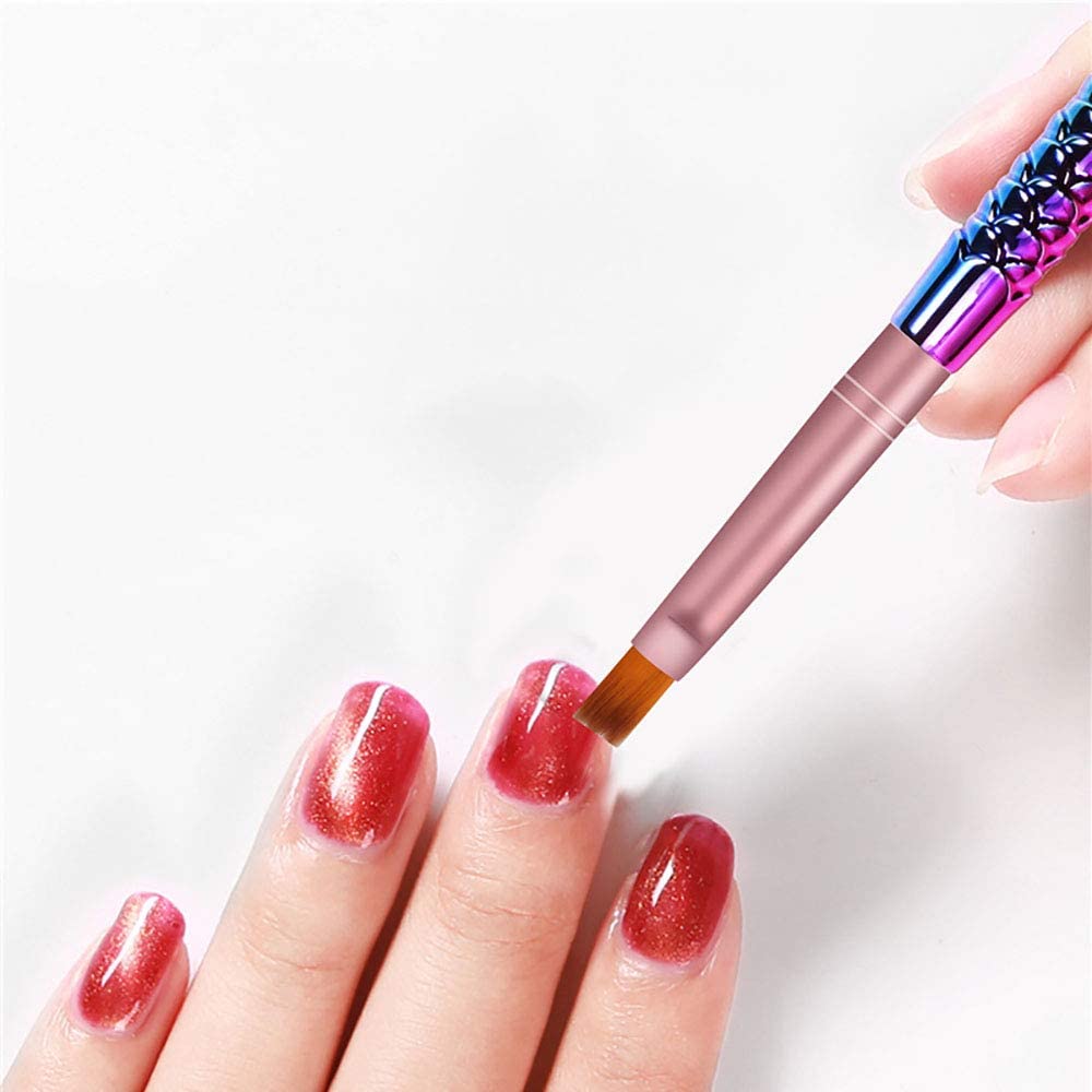 NAILWIND 5-Piece Acrylic Nail Art Brush Set with Multicolor Nylon Round Heads & Plastic Handle - Professional UV Gel Builder & DIY Manicure Tools for Salon, Home Nail Art & Extension Application