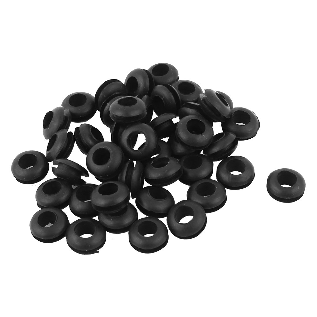 40pcs 6mm Black Rubber Grommets for Electrical Boxes & Conduit Fittings - Wire Protection