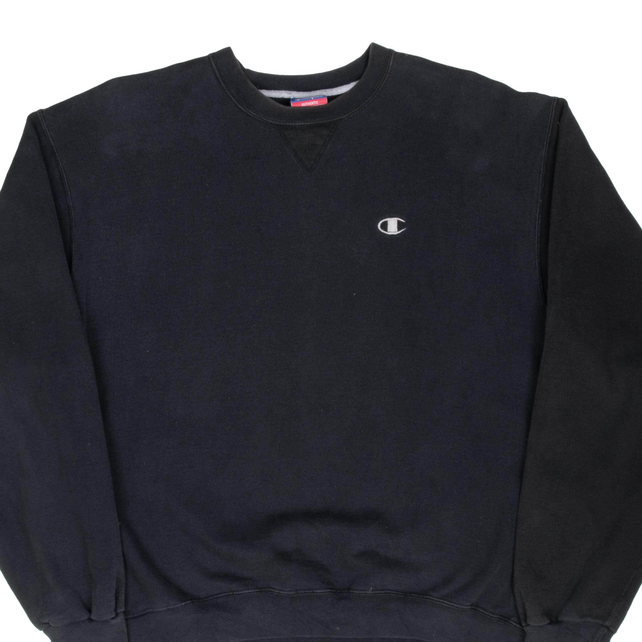 Vintage Champion Classic Black Sweatshirt 2000s XL - Retro Unisex Hoodie for Casual Wear & Street Style Fashion