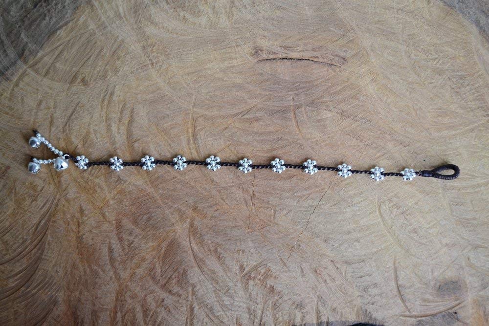 **Ideabracelets Brown Daisy Boho Anklet Bracelet - Handmade Bohemian Foot Jewelry for Women & Girls, Cute Simple Ankle Bracelet Gift for Birthday, Beach, Summer, Festival & Boho Style Outfits**