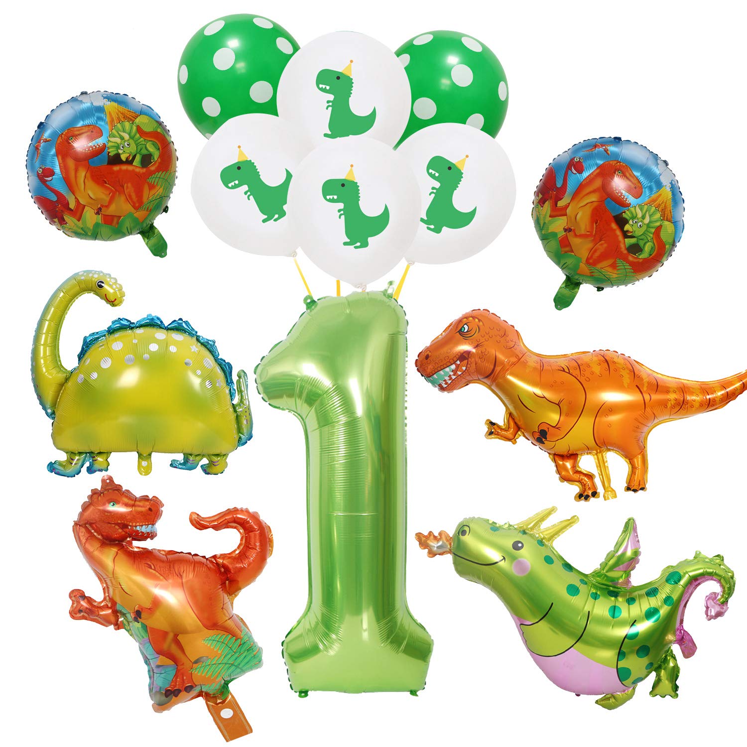Dinosaur Balloons for Party Decorations - Dinosaur Theme Birthday, Baby Shower, Wedding & Graduation Party Supplies - Helium Mylar Jungle Balloons for Indoor/Outdoor Events (Pack of 1)