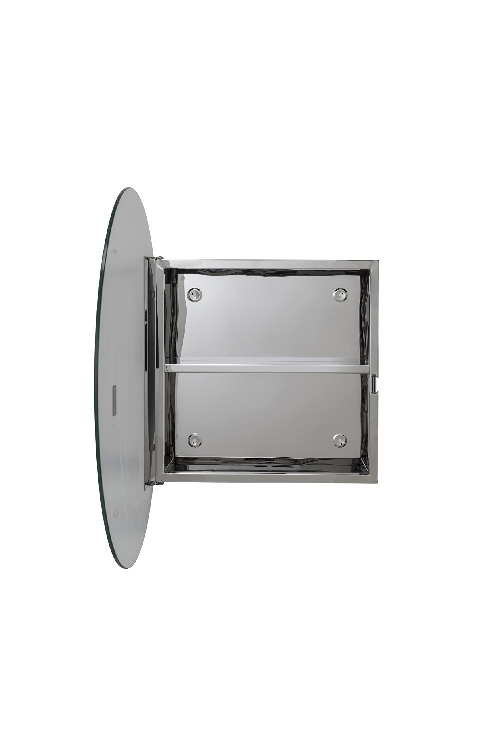 Croydex Severn Stainless Steel Bathroom Mirror Cabinet - Wall Mounted, Space Saving Design for Small Bathrooms - Fully Assembled with Fixed Internal Shelf - 11 x 50 x 50cm - Perfect for Modern Bathrooms, Powder Rooms & Compact Spaces