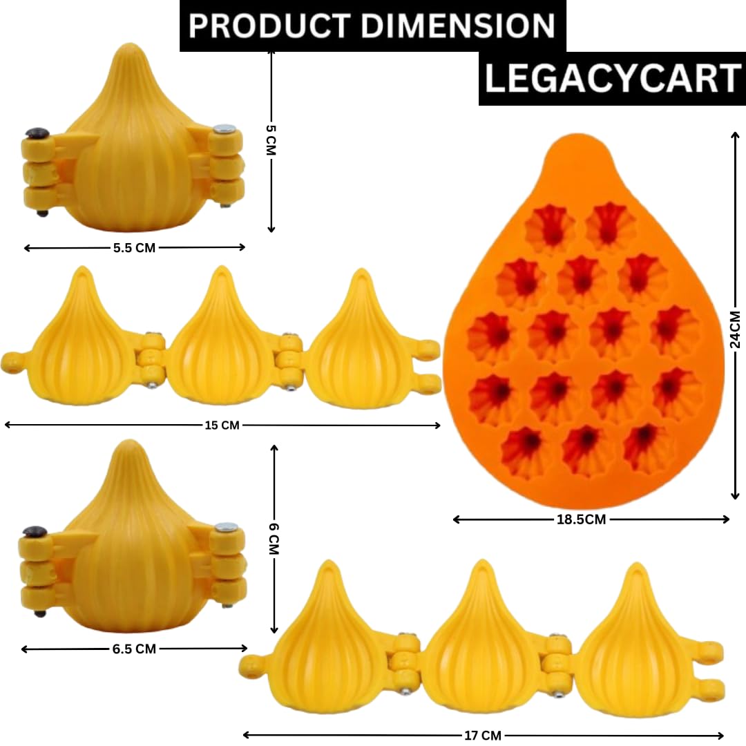 LEGACYCART 16 Cavity Silicone Modak Molds and 3-Piece Modak Maker Set - 3D Cake Molds for Cupcakes, Chocolate Mousse, Dessert, Brownie, Cookie & Pudding - Perfect for Indian Sweets, Diwali Treats & Home Baking