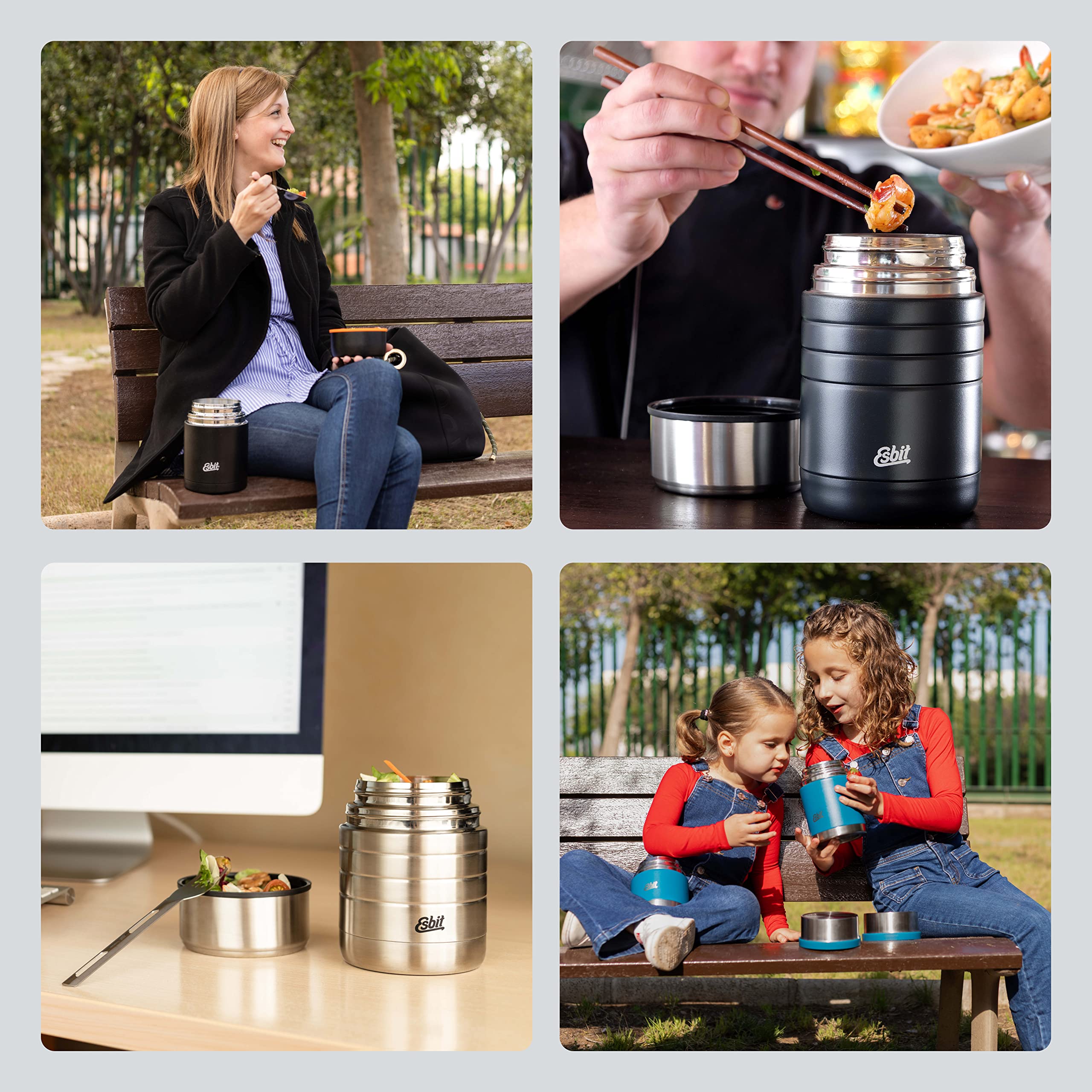 Esbit Majoris 550ml Stainless Steel Thermal Food Container - Keeps Meals Hot & Cold for Hours - Perfect for Camping, Hiking, Picnics & Office Lunch