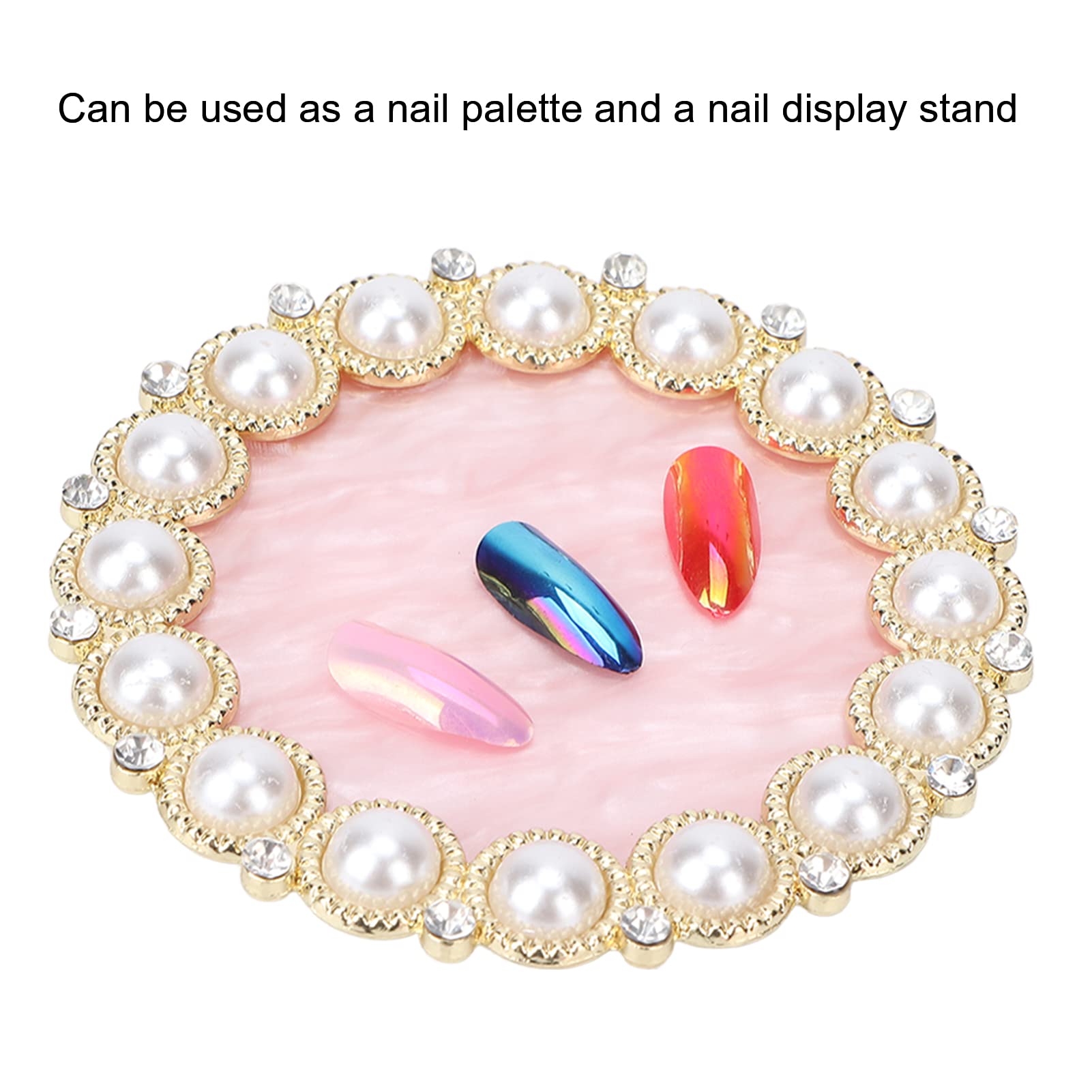 Premium Golden Edge Nail Art Display Board - Professional Nail Holder & Mixing Palette for Nail Salon & Home Use - Resin Cosmetic Tool with Golden Foundation (Perfect for Nail Art Design, Manicure Practice & Salon Display)