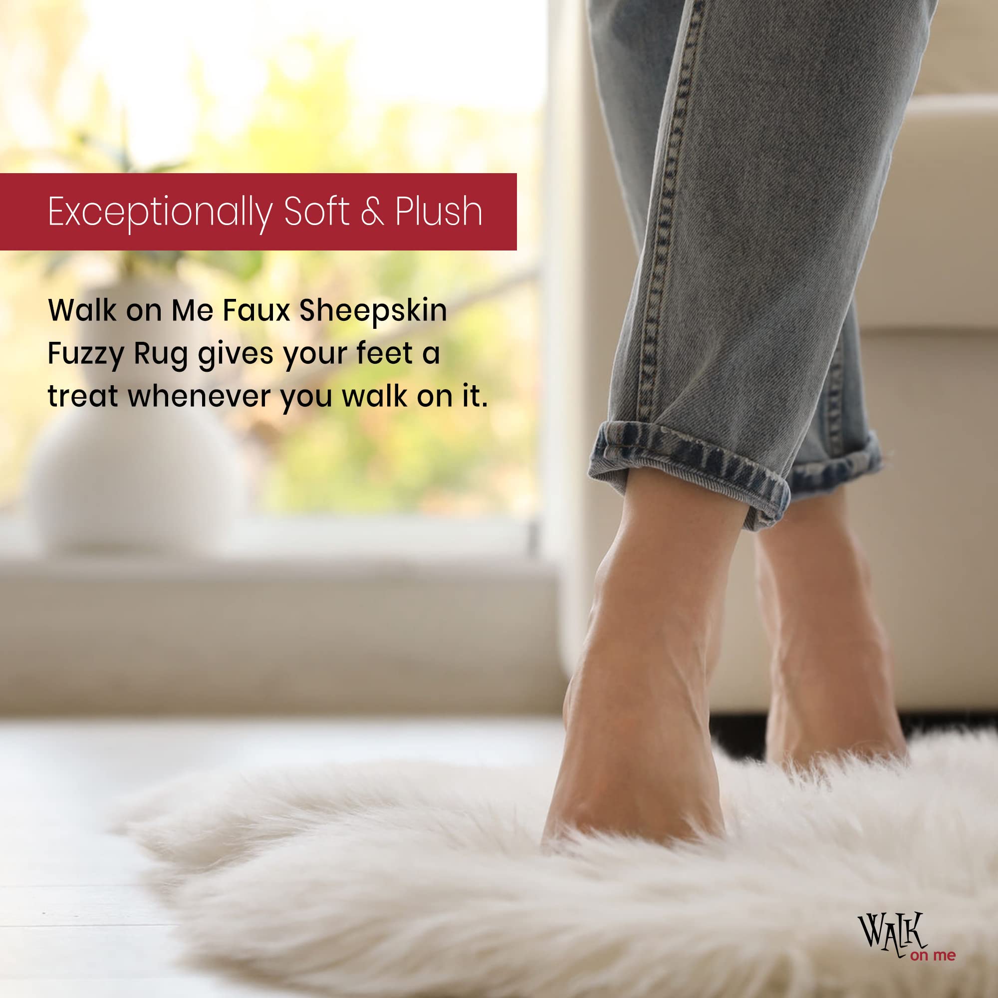 Silky Soft Faux Fur Area Rug 3x5 Feet - White Fluffy Sheepskin Rug for Living Room, Bedroom, Nursery | Non-Slip Backing & Machine Washable | Cozy Home Decor for Winter Warmth & Kids Play Area
