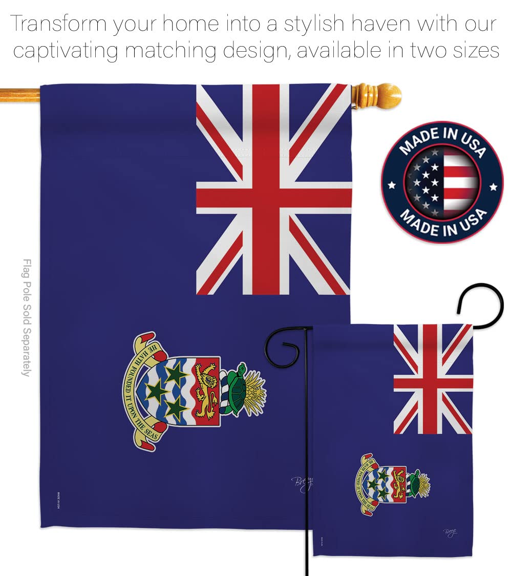Cayman Islands House Flag Set 28x40 with Flagpole for Outdoor Decor