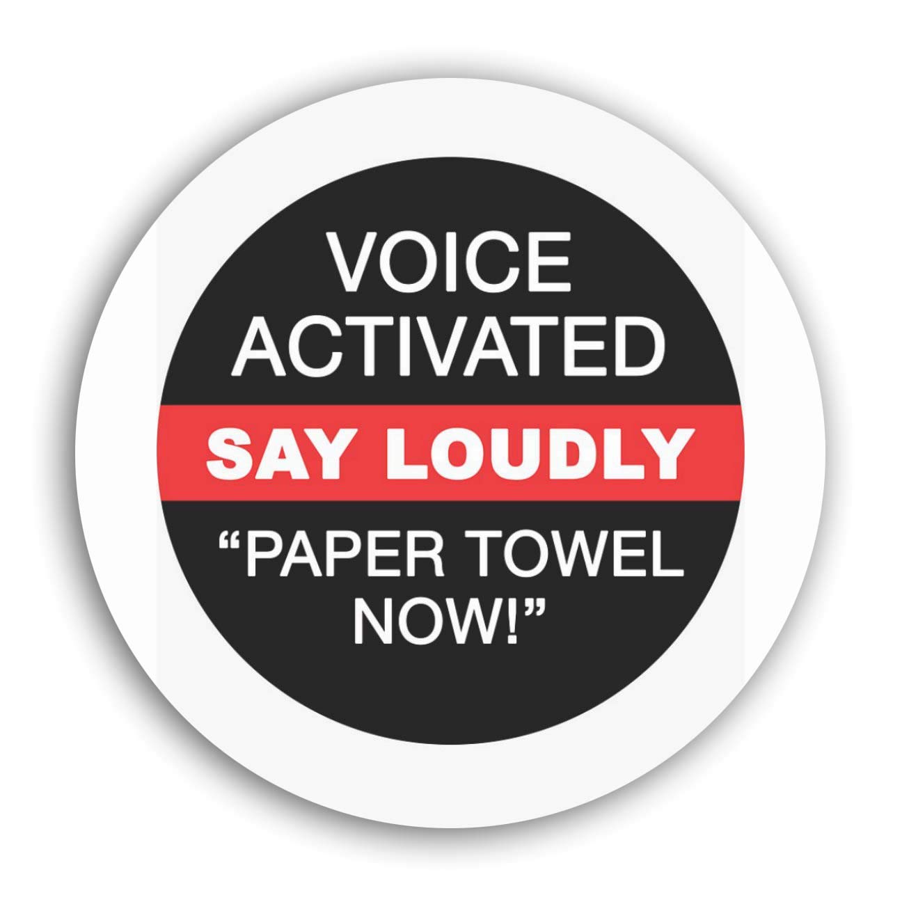 Custom Personalized Stickers & Labels - 3x3 Inch Business Stickers, 100 Pack - Voice Activated Paper Towel Now Stickers for Office, Retail & Home Organization