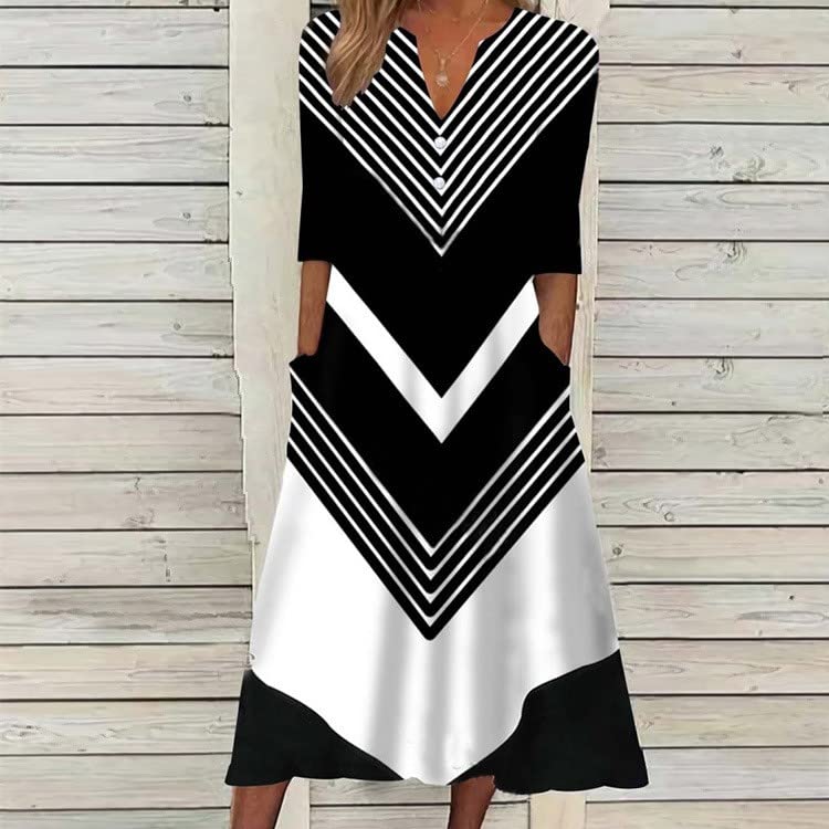 Floral Printed Button Down Long Dress for Women 2025 - V Neck Half Sleeve Beach Dress with Pockets | Summer Vacation, Outdoor Date, Casual Wear & Boho Style Outfits