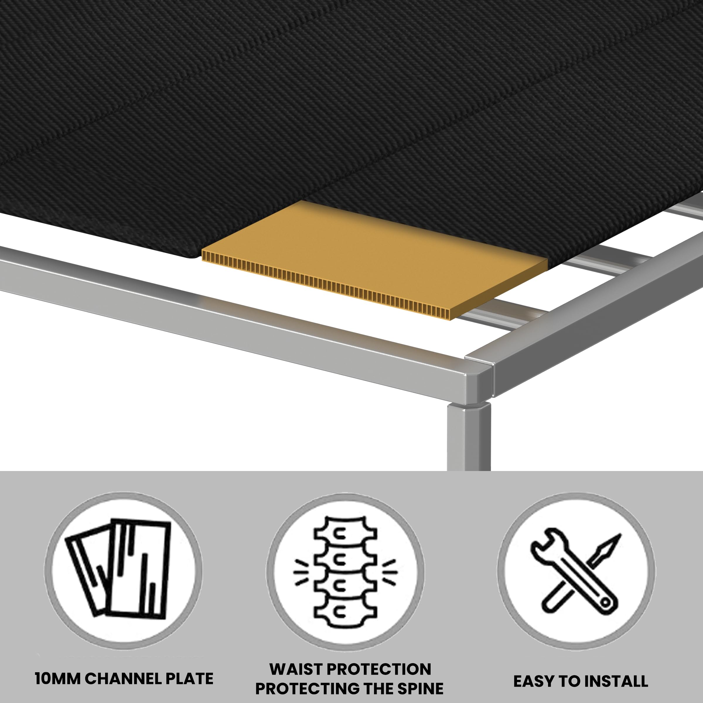 Queen Size Folding Spring Box Mattress - 10MM Thick, Lightweight & Thin, No Assembly Required (60x80 Inches) - Perfect for Guest Rooms, Dorms & Small Apartments