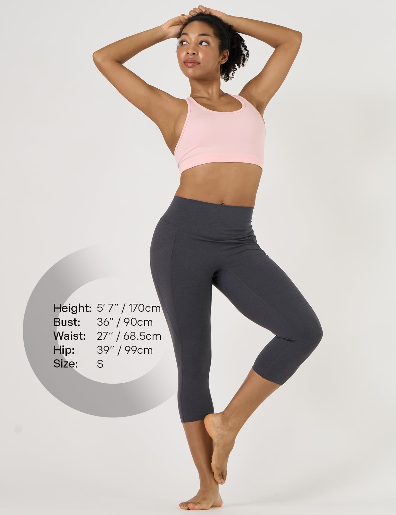 LAPASA High Waist Yoga Pants for Women - Tummy Control Workout Capri Leggings with Side Pockets | Perfect for Yoga, Gym, Running & Casual Wear (Style L02B1)