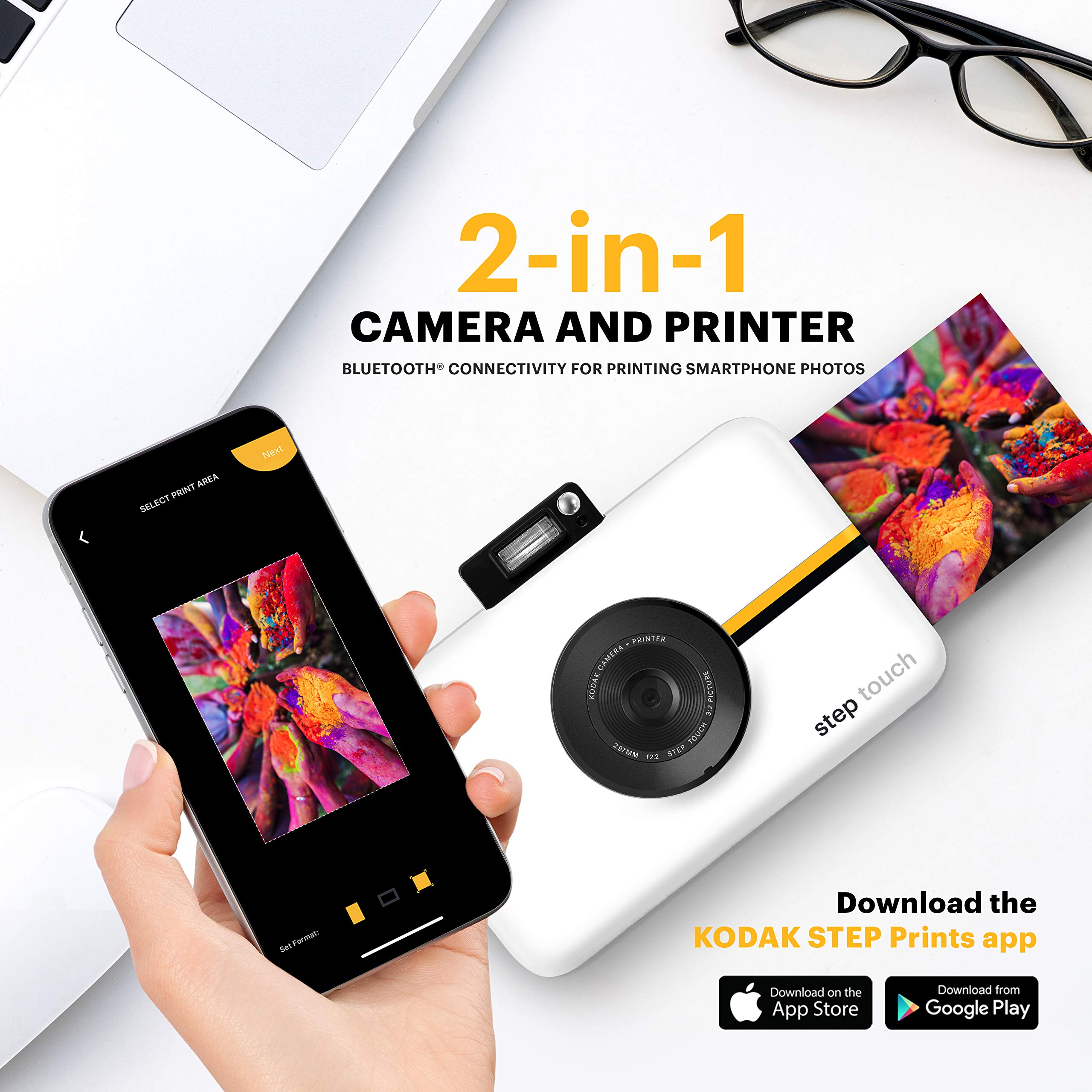 Kodak Step Touch 13MP Digital Camera with Instant Printer - 3.5