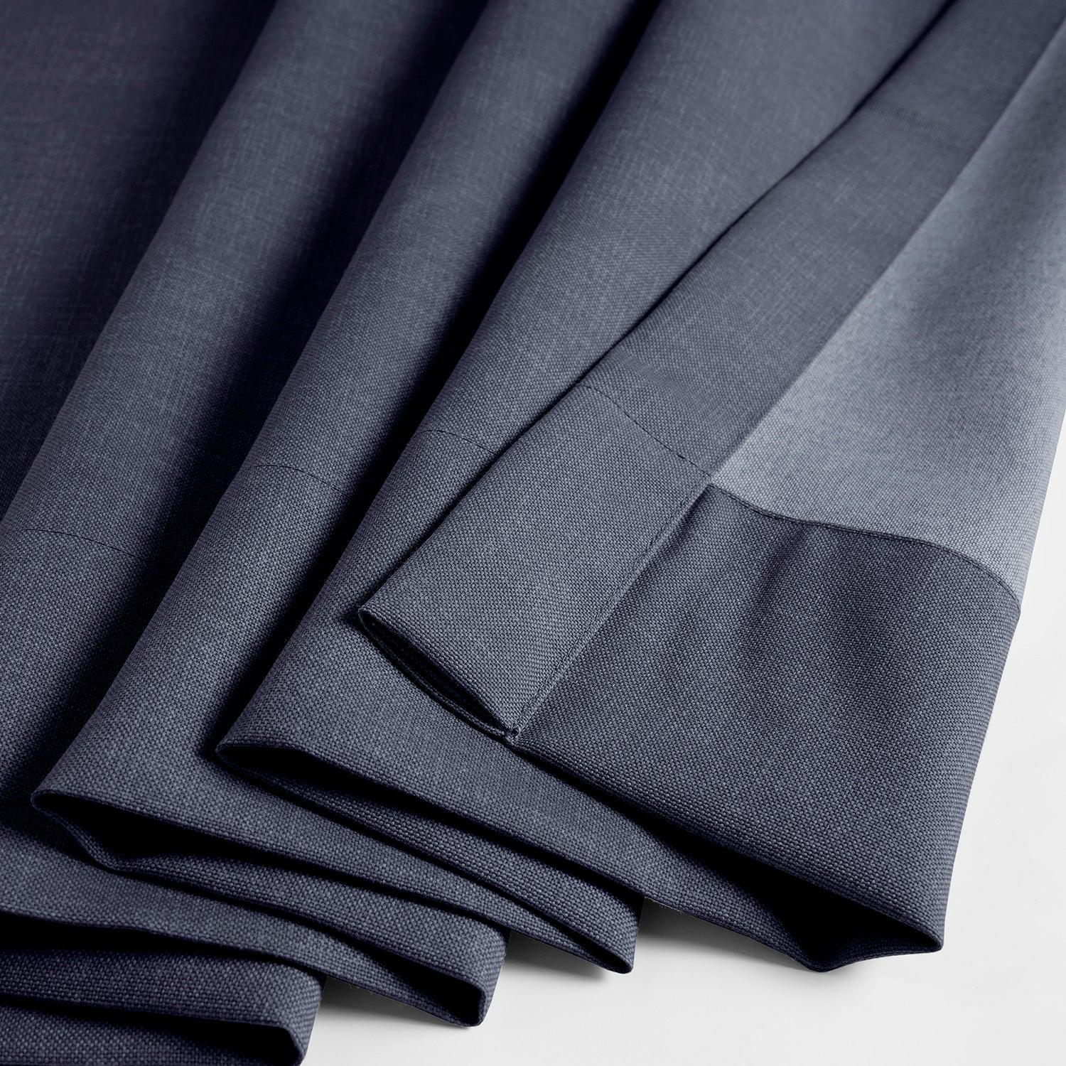 Ocean Navy Blue Grommet Villanova Outdoor Curtains - Waterproof Sunblock Patio Drapes for Porch, Deck, and Poolside - UV Resistant Outdoor Window Curtain Panels for Backyard & Garden Privacy