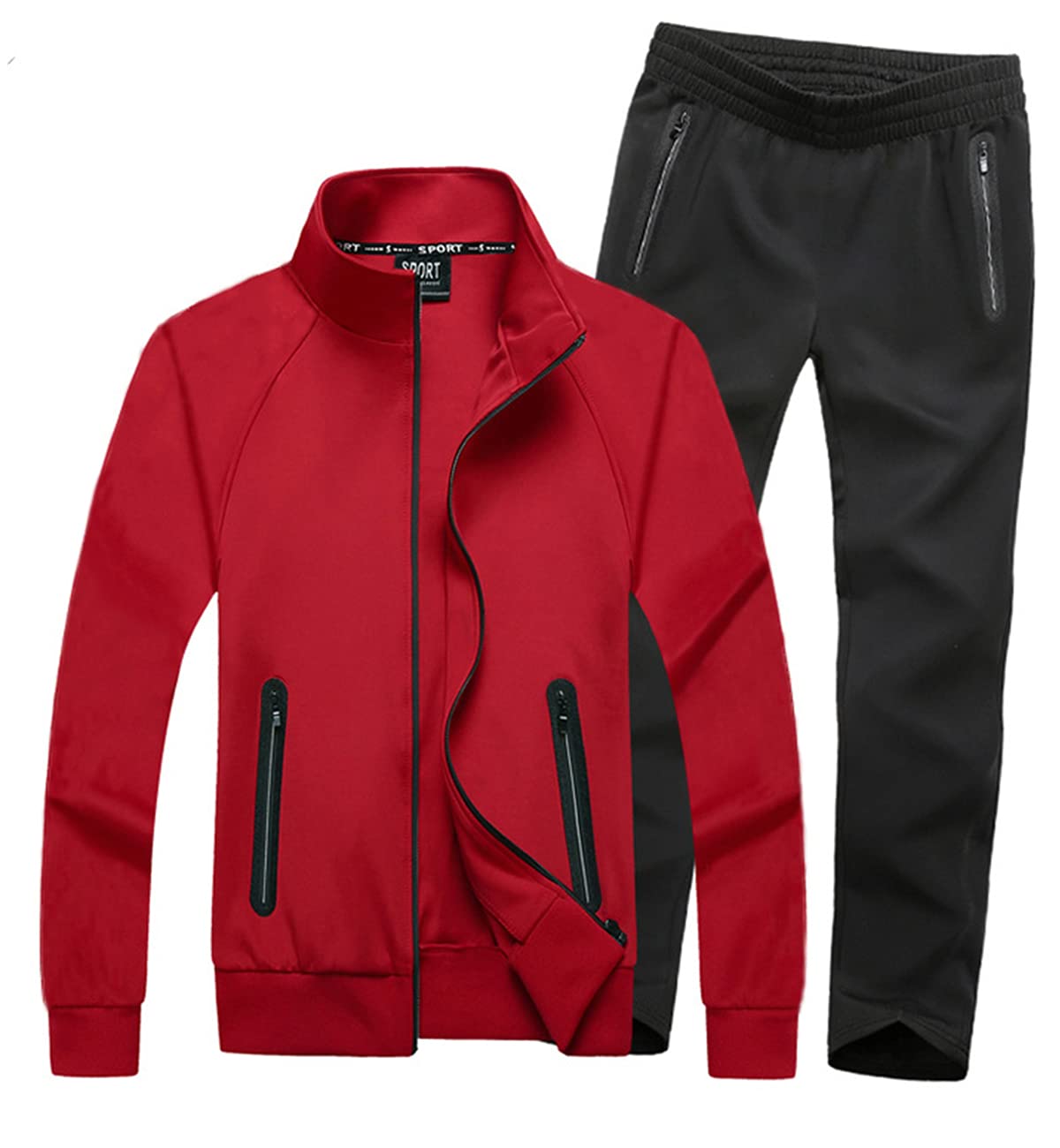 **Men's Athletic Tracksuit Set - Full Zip Hoodie & Jogger Pants - Casual Sports, Gym & Running Sweatsuit for Workout & Streetwear**    *(Perfect for Gym Training, Jogging, Outdoor Sports & Everyday Casual Wear)*