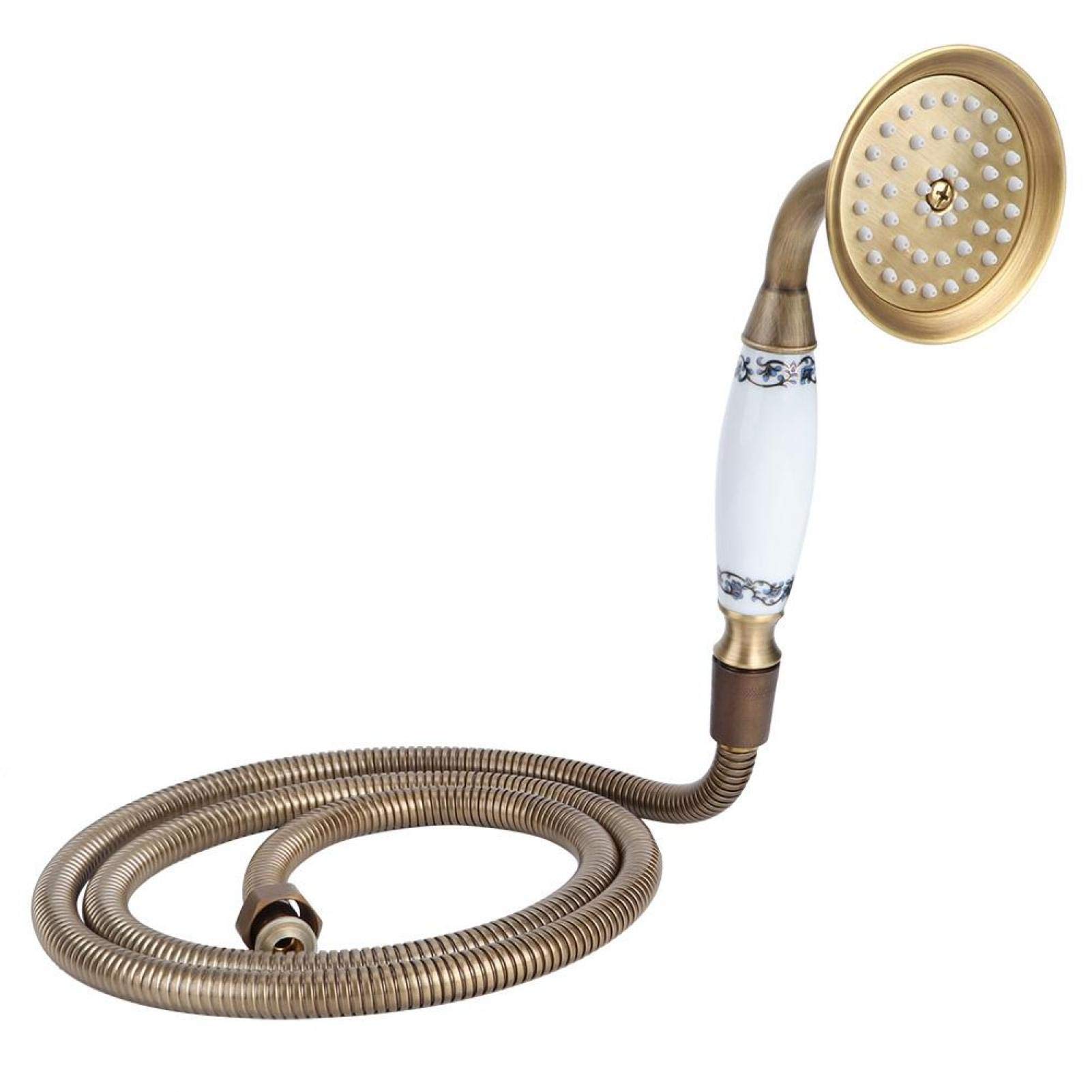 Vintage Style Copper Wall Mounted Shower System with Handheld Shower Head & Sprayer Hose Kit - Bathroom Accessories for Luxurious Spa-Like Experience at Home