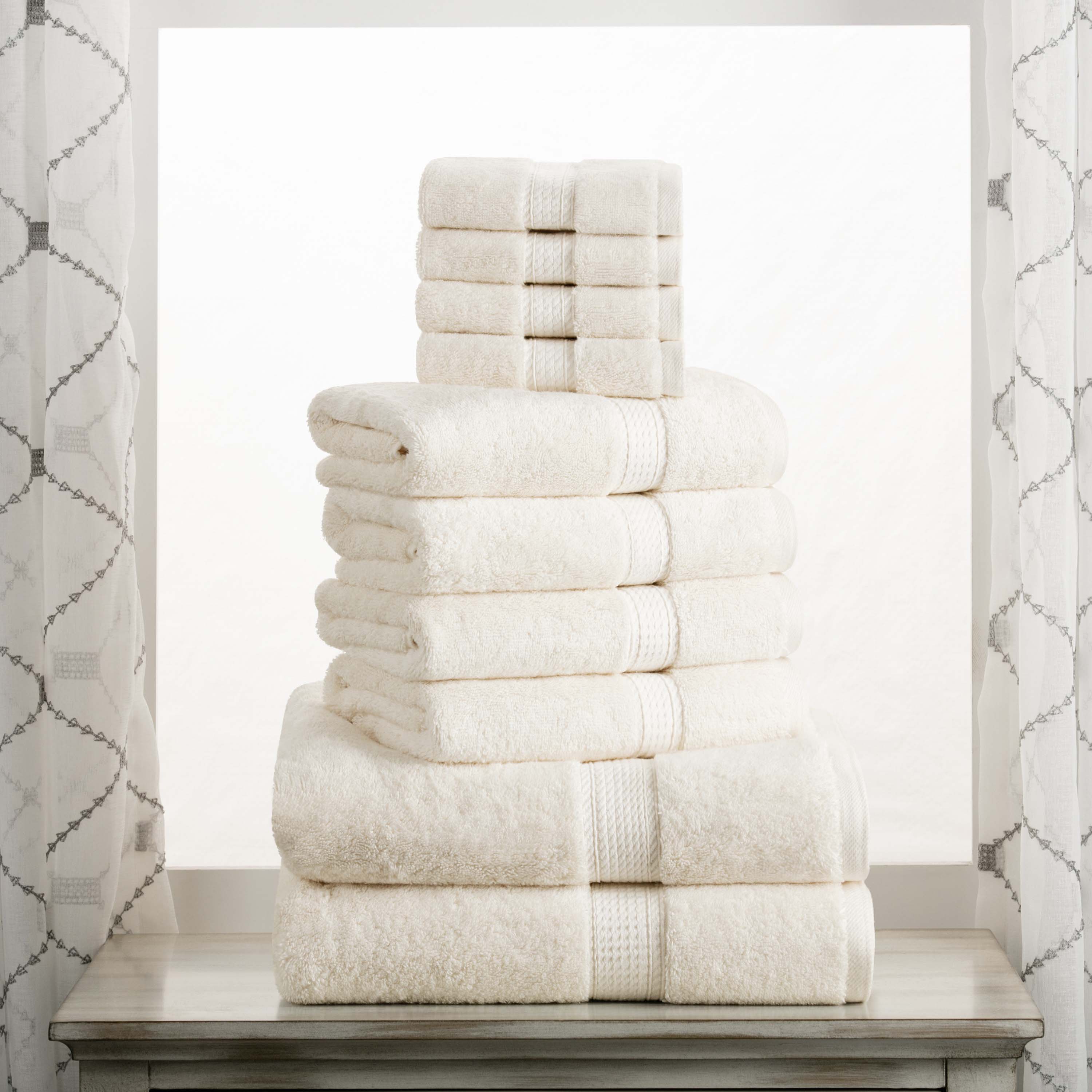 Premium Egyptian Cotton Plush Heavyweight Towel Set - 10 Piece Ultra Absorbent Luxury Bath Towels for Spa, Hotel & Home Use
