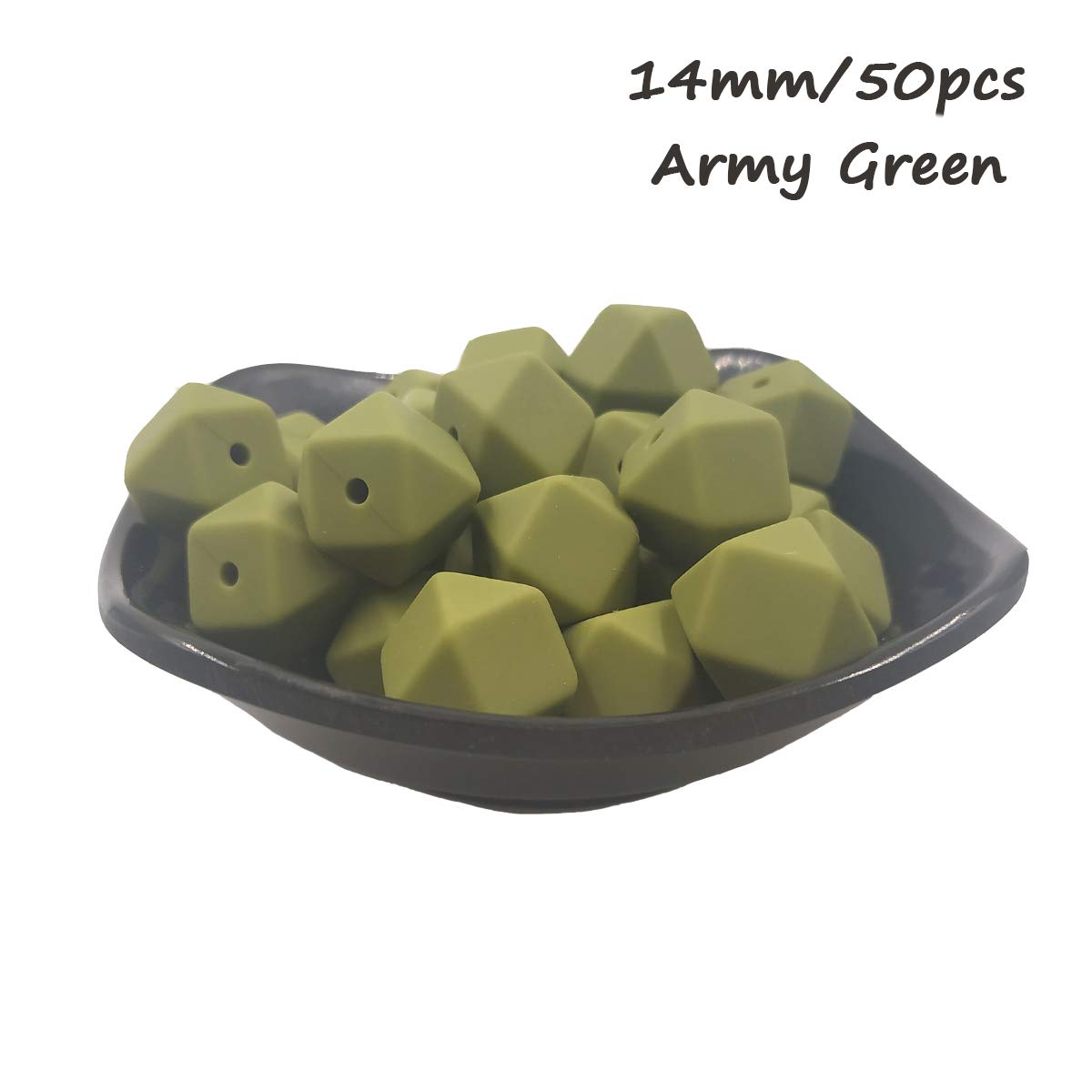 14mm Hexagonal Silicone Beads for DIY Jewelry & Keychains - 50pcs Bulk Craft Beads for Women