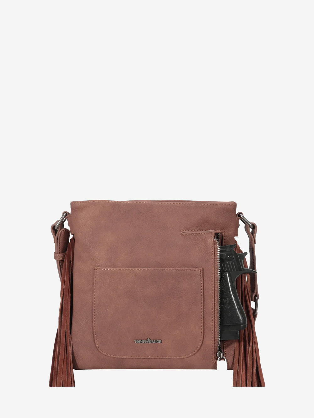Trinity Ranch Leather Fringe Basketweave Concealed Carry Crossbody Purse for Women - Stylish & Functional Handbag for Everyday Use, Travel, and Outings
