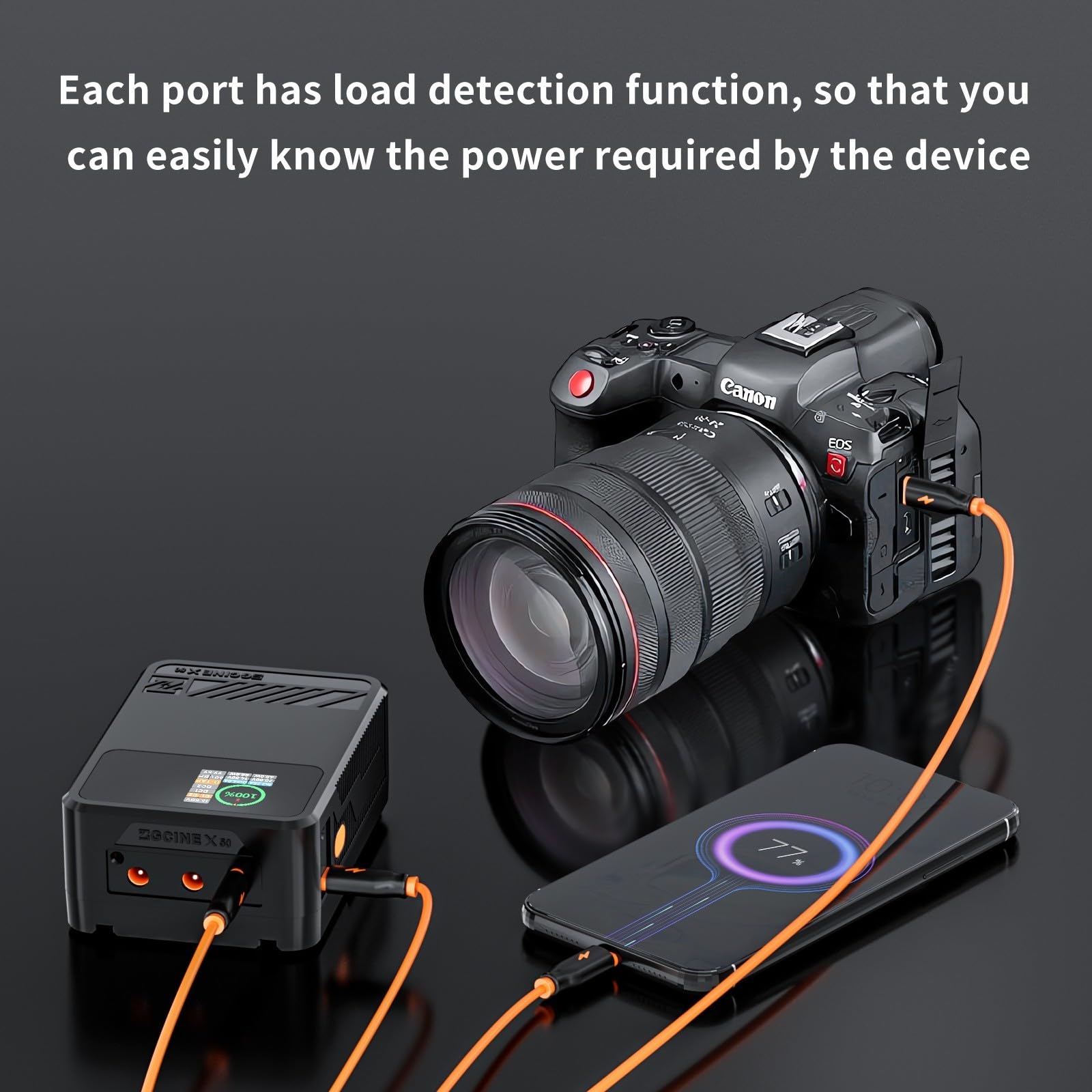 ZGCINE X50 V-Mount Camera Battery - 52Wh/14.8V with 45W PD USB-C Fast Charger & 1.3-inch IPS Screen - Compatible with DSLR, Mirrorless, and Cinema Cameras - Perfect for On-Location Shooting, Studio Photography, and Video Production