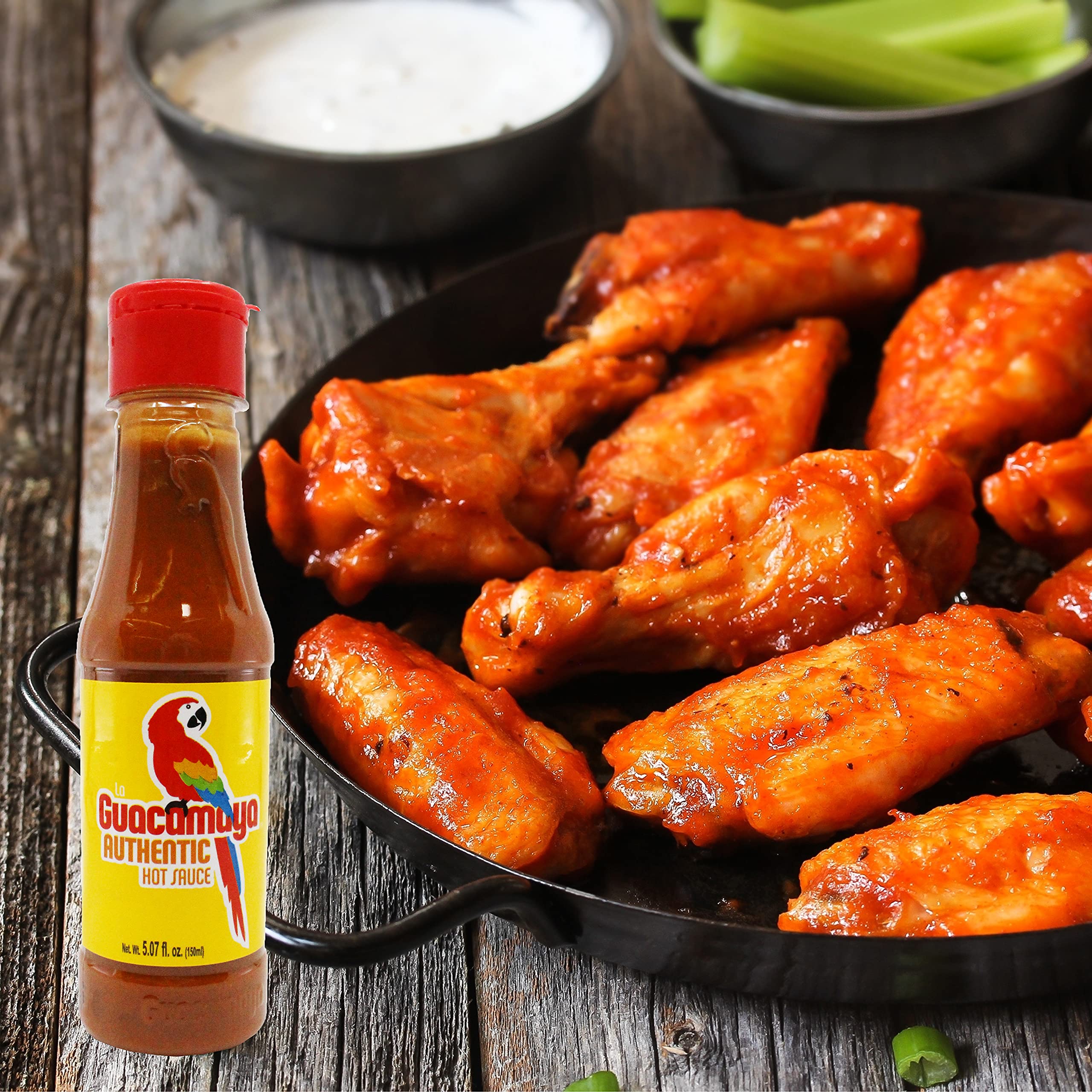 Authentic La Guacamaya Hot Sauce - 5.07 oz Bottle | Premium Mexican Hot Sauce for Tacos, Burritos & Nachos | Spicy Gourmet Condiment for Home Cooking & Restaurant Use