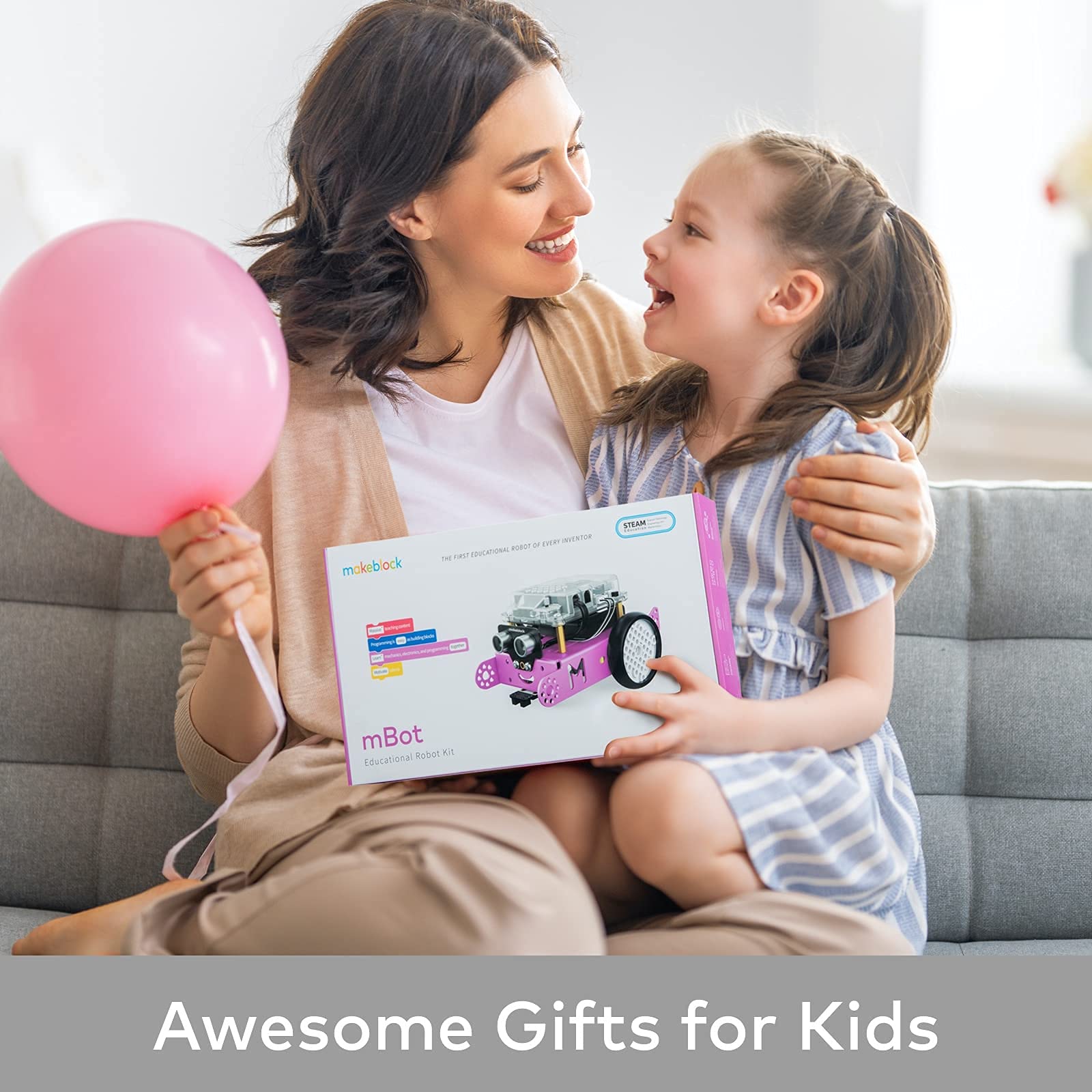 Makeblock mBot Pink STEM Robot Kit - Bluetooth Wireless Remote Control, Coding Robot Toy for Girls & Boys Ages 8-12 | Learn Programming, Engineering | Perfect STEM Gift for Kids Birthday & Classroom Activities