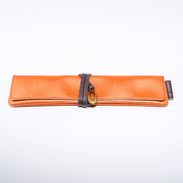 Po800Ov Single Portable Enameled Case - Orange Vermilion [HC1399] | Compact Travel Storage for Jewelry, Cosmetics & Small Essentials