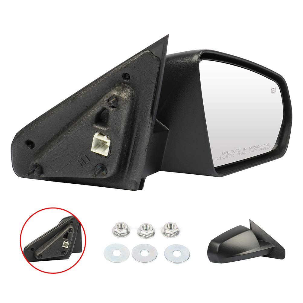 SCITOO Passenger Side View Mirror Compatible with 2008-2014 Dodge Avenger - Power Heated Non-Folding Right Exterior Mirror Replacement Part (LIGHT TEXTURED CH1321268) - Perfect for Parking Assistance & Blind Spot Visibility